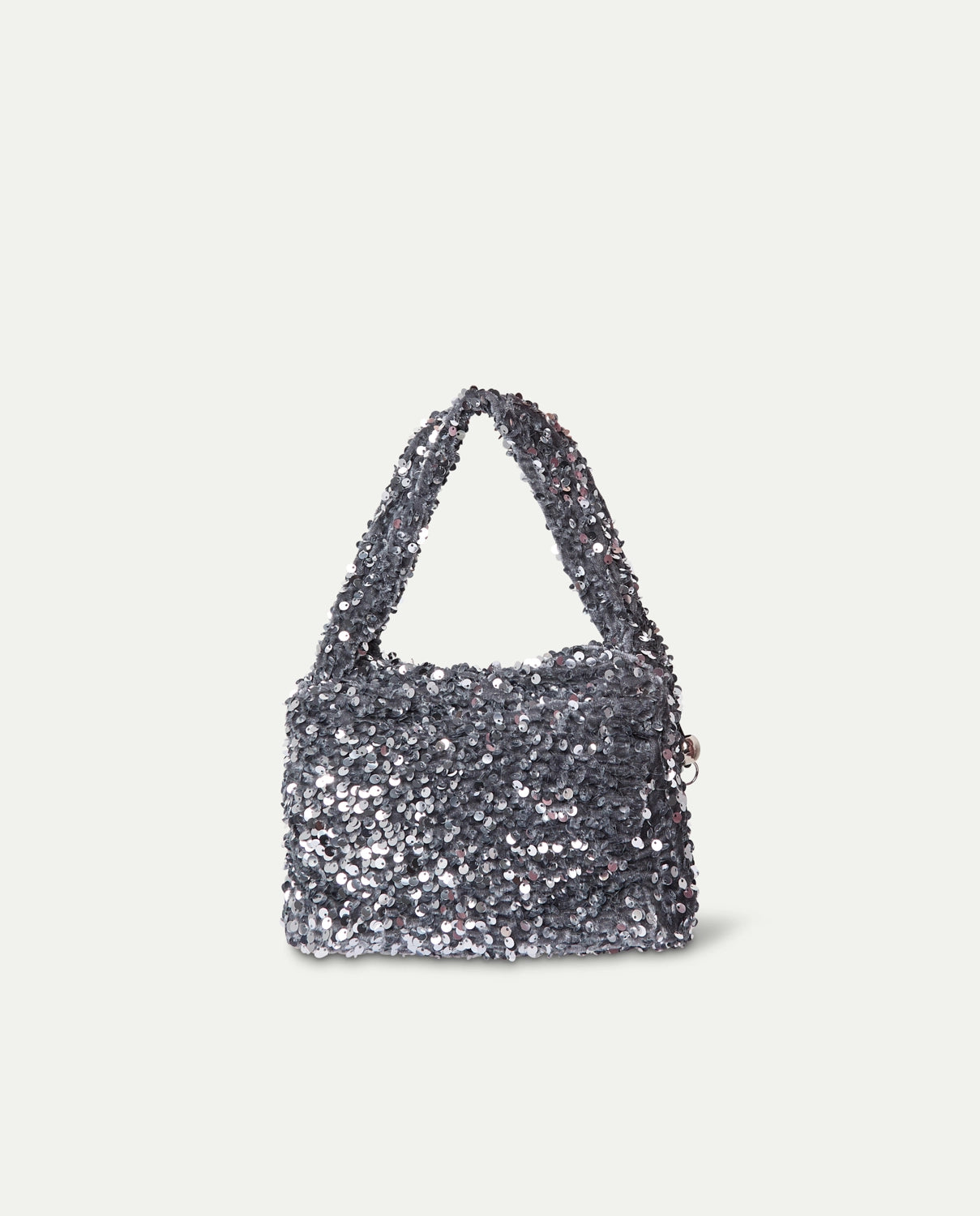 Handbag with silver sequins