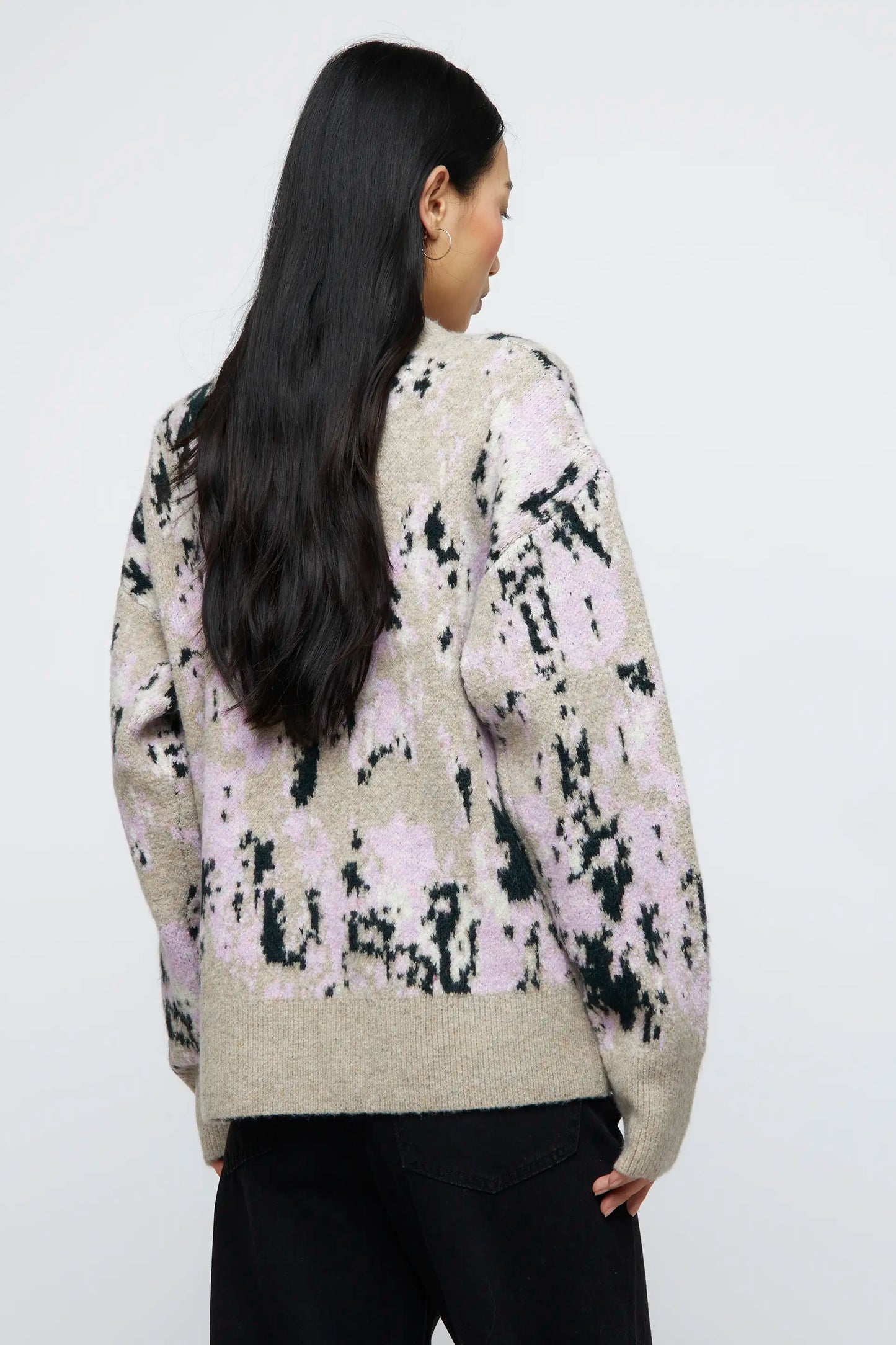 Jersey jacquard camuflaje lila