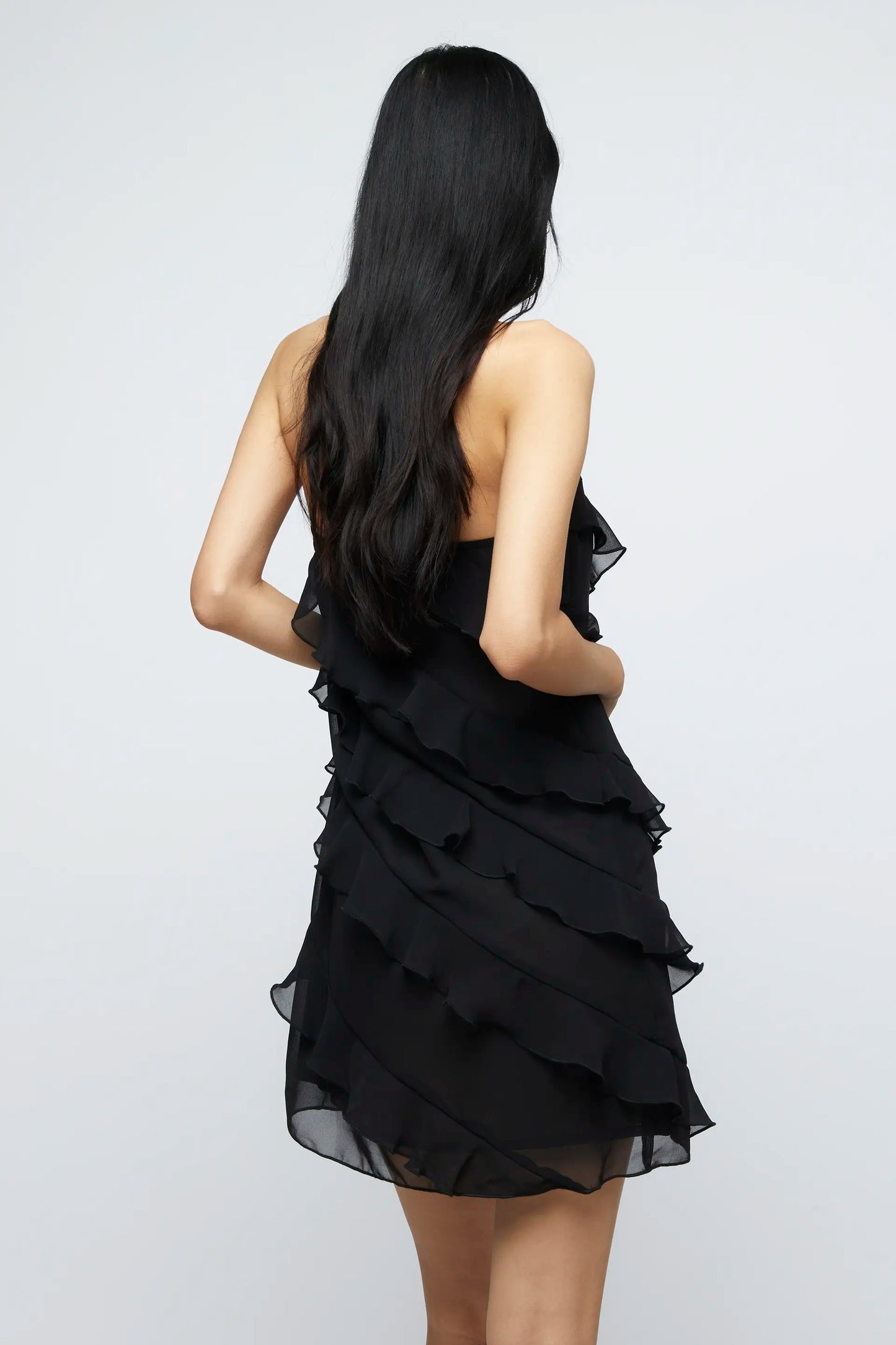 Vestido corto halter negro