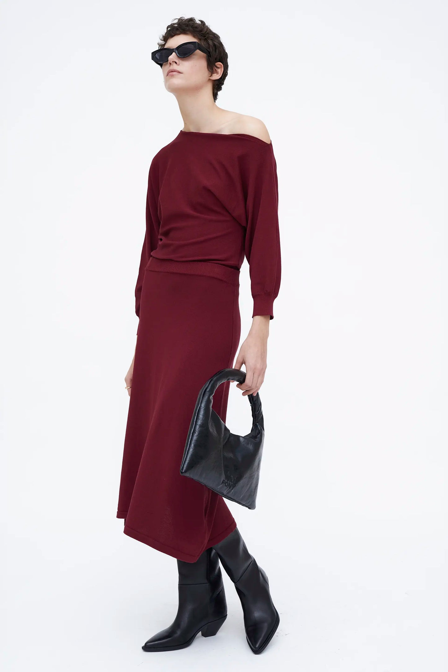 Jersey corte asiméstrico Burgundy