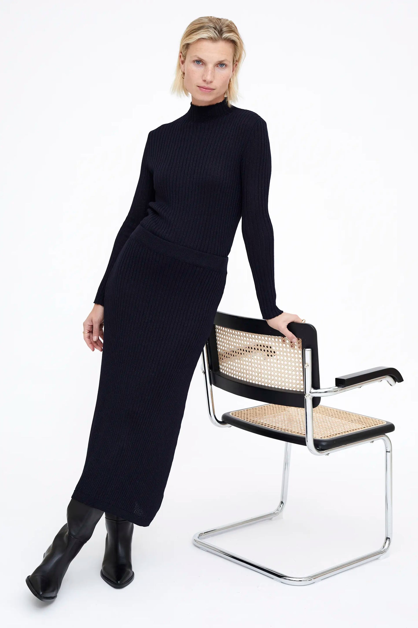 Falda midi Navy Blue