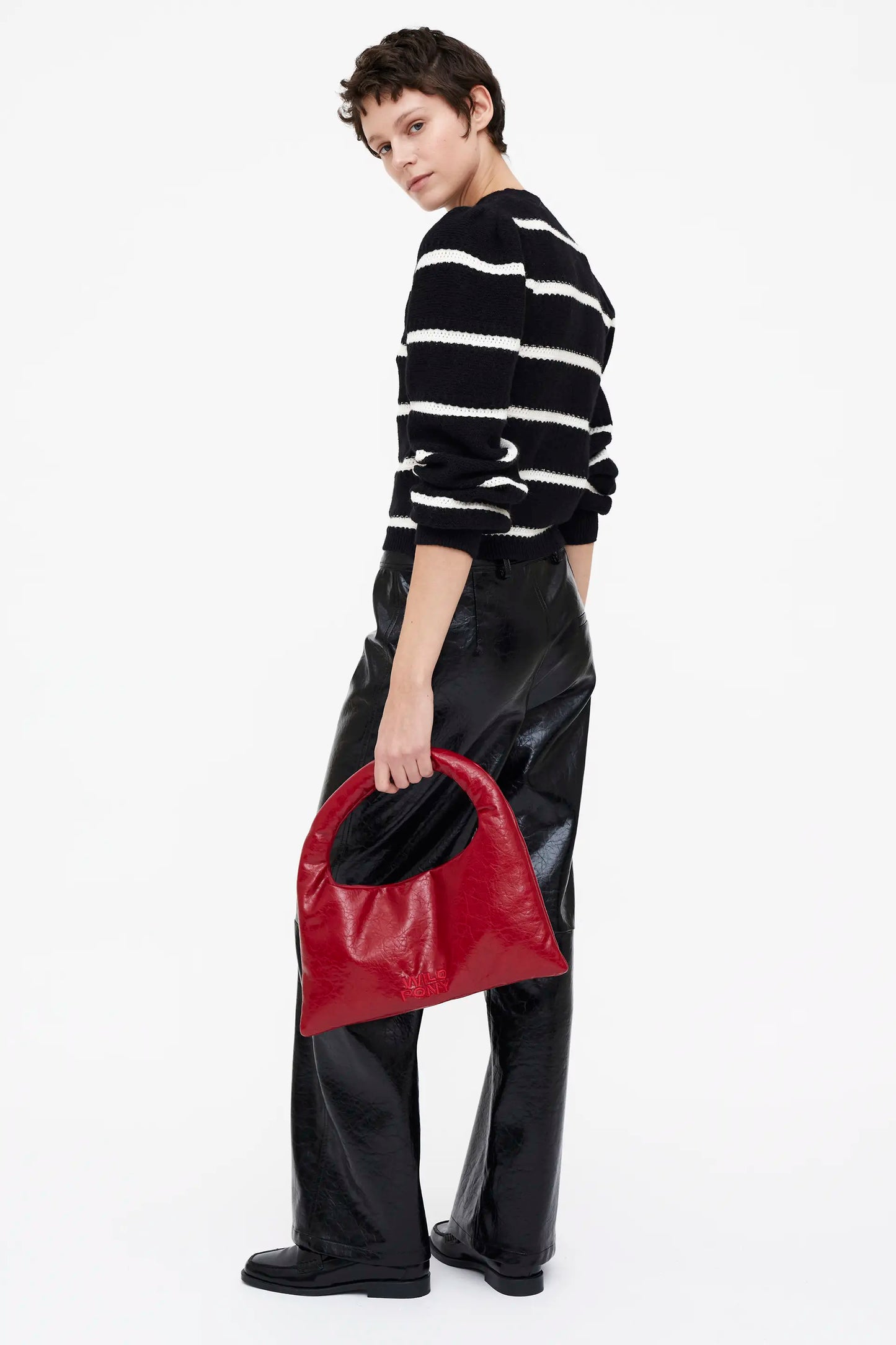 Jersey punto de rayas blanco y negro