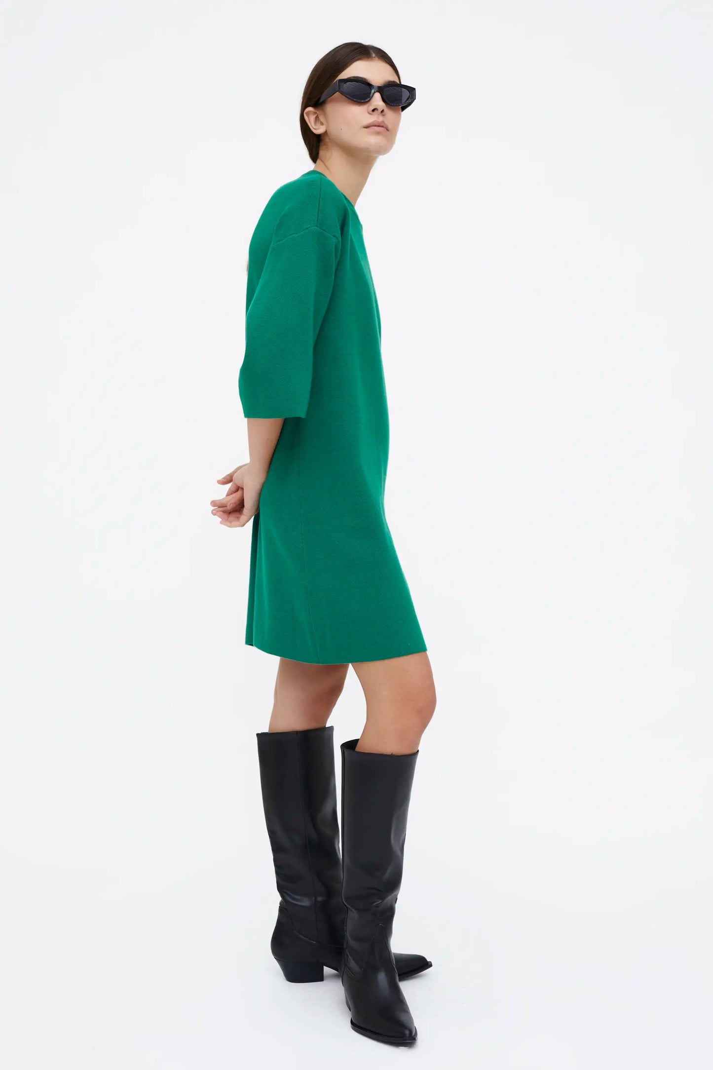 Vestido corto punto verde