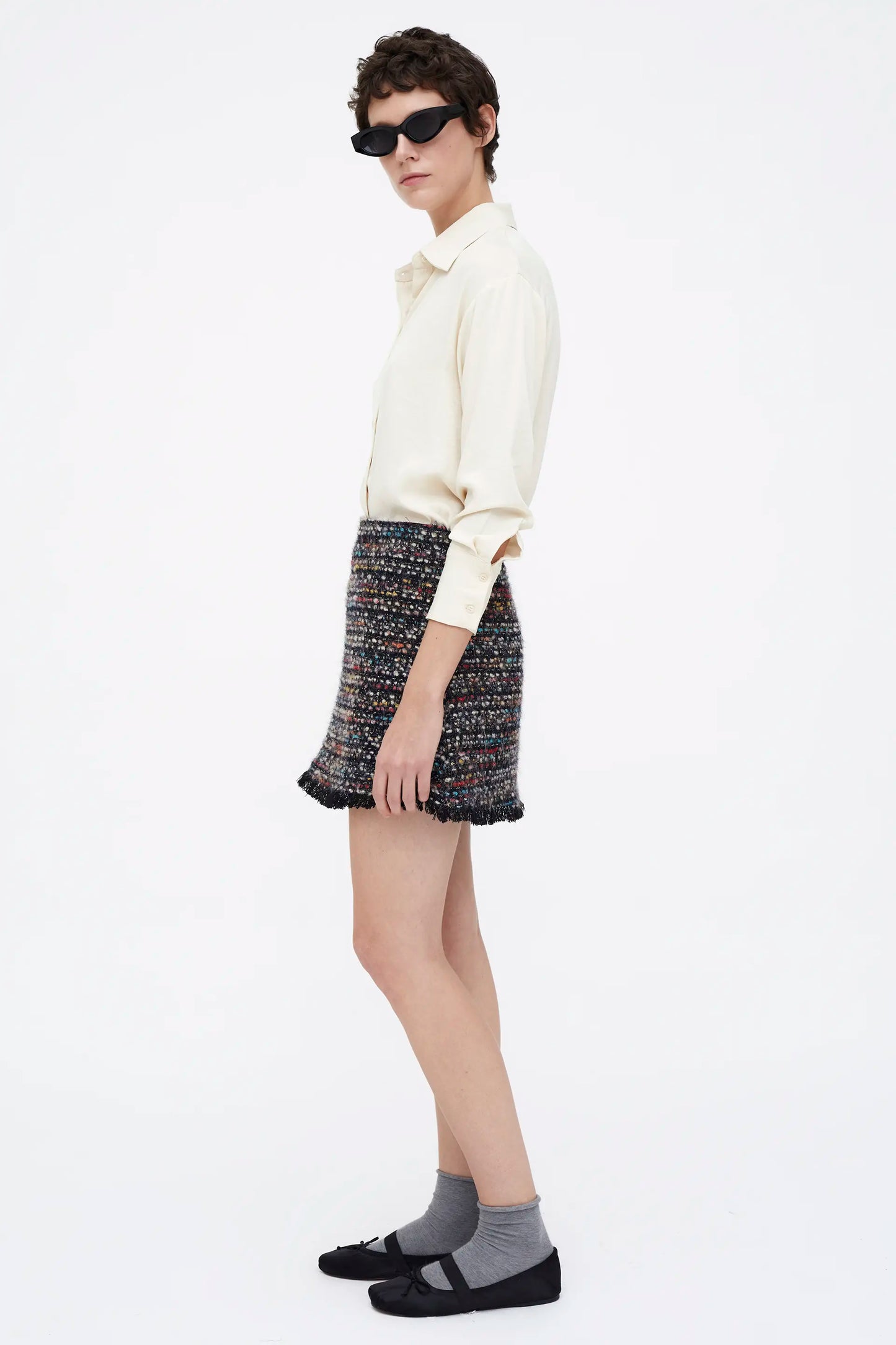 Camisa blanca crepé satinado