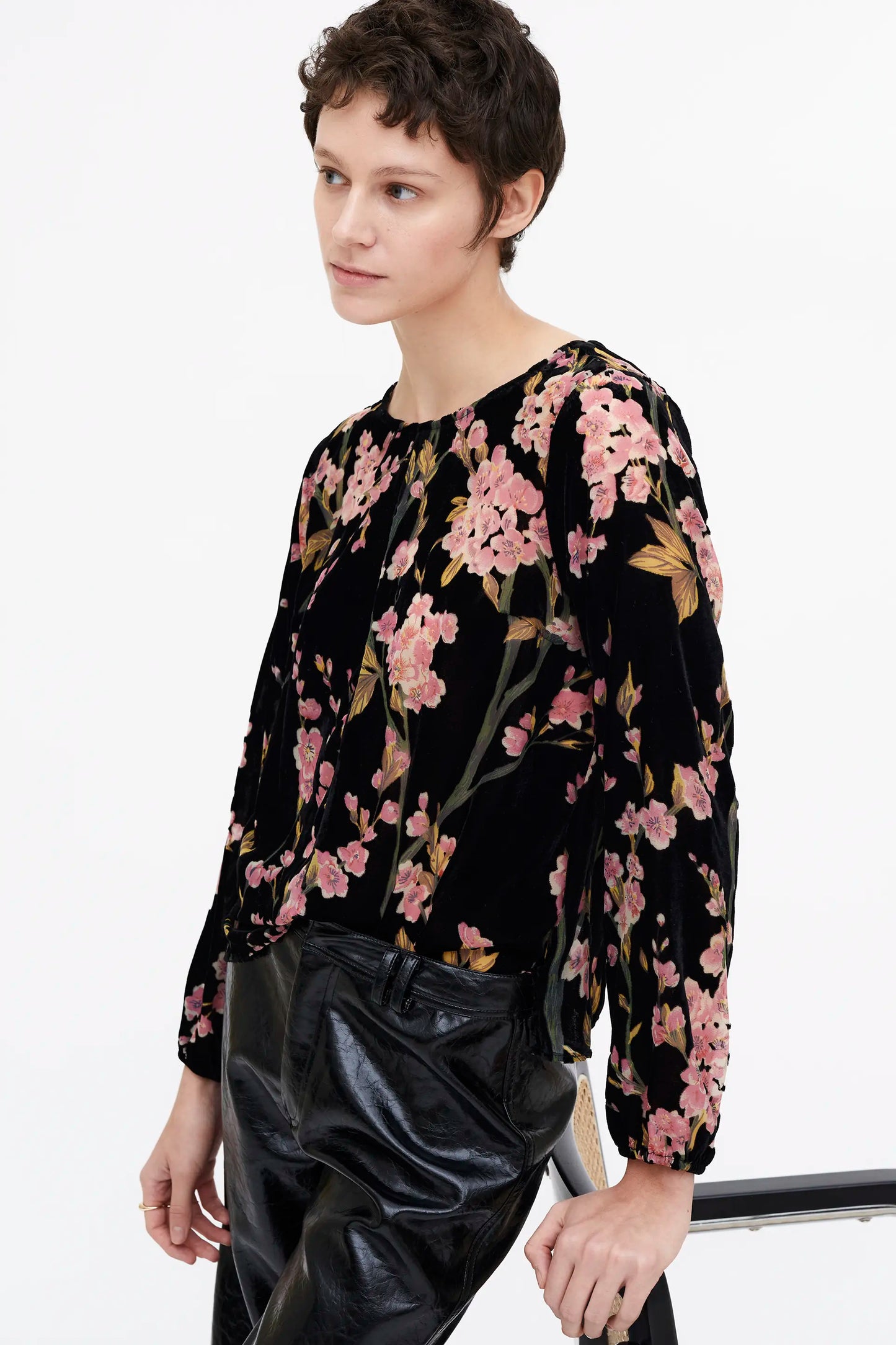 Top de terciopelo con estampado Malva Velvet