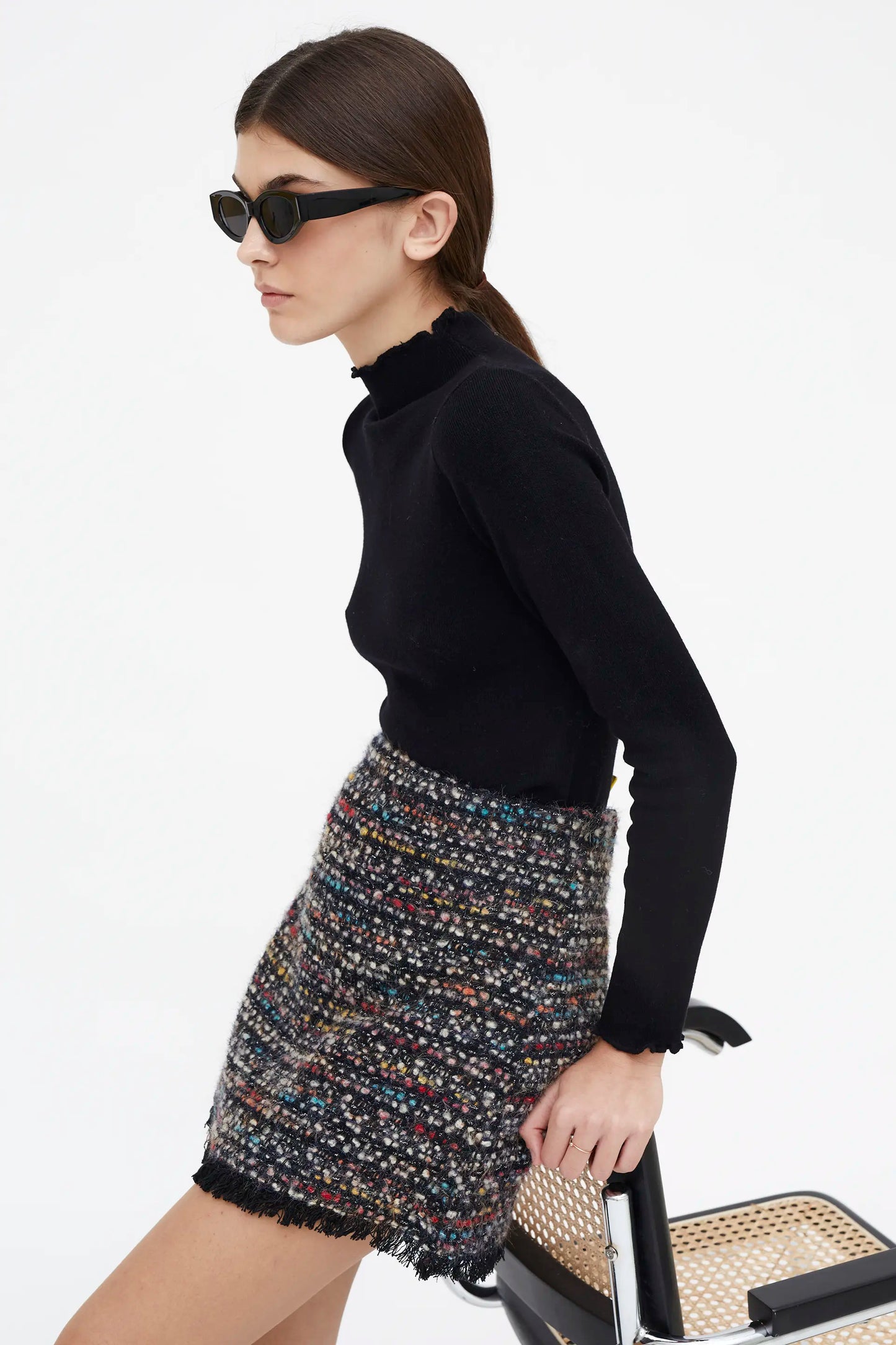Falda tweed multicolor