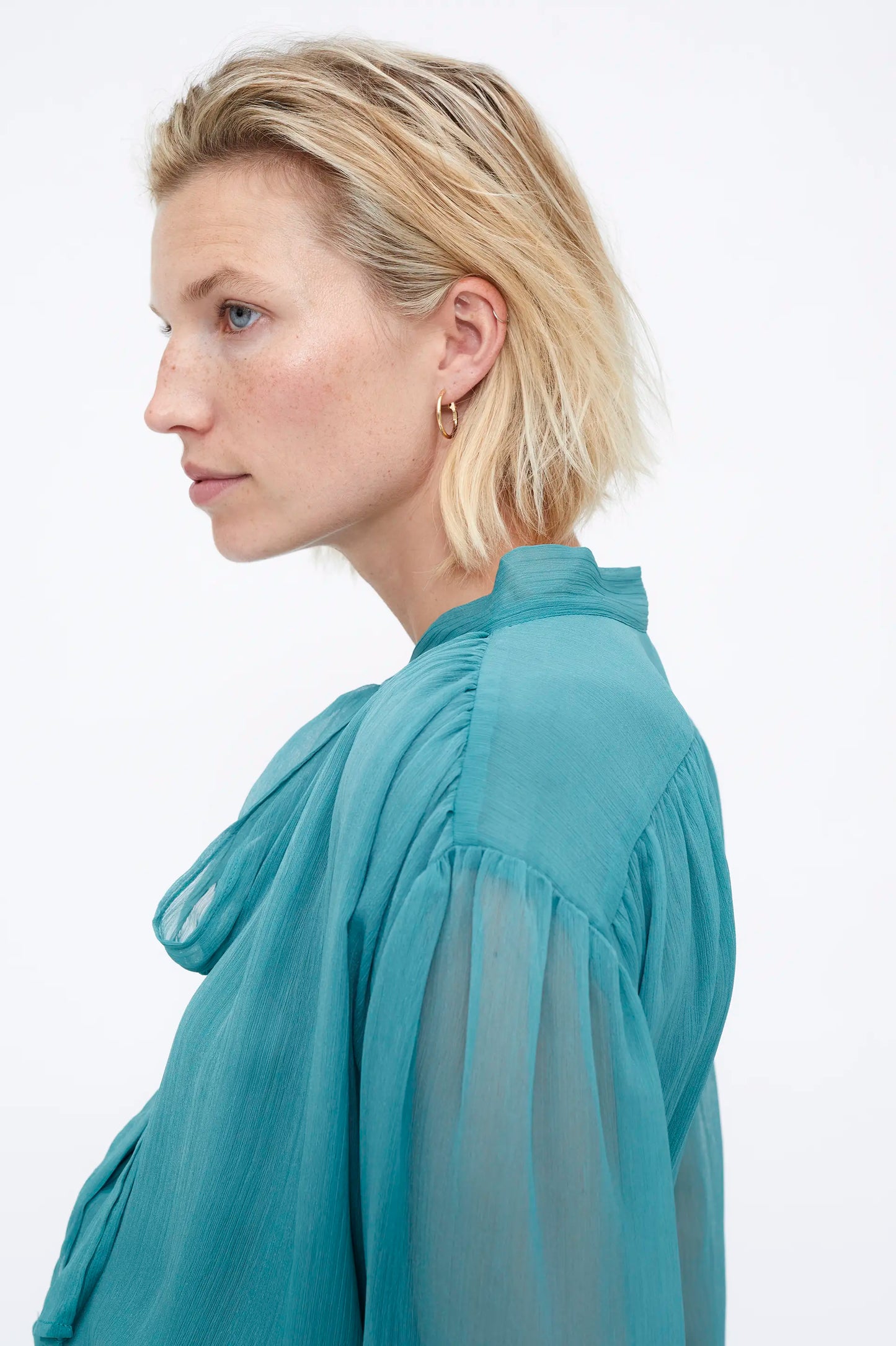 Camisa chiffon Light Blue