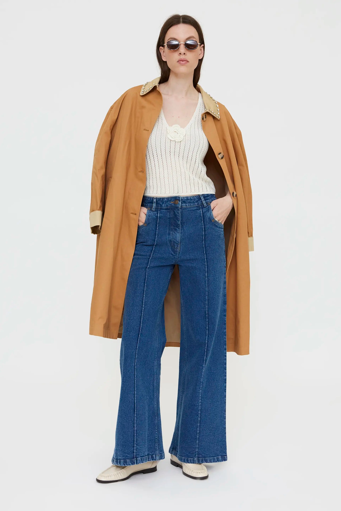 Top punto calado blanco