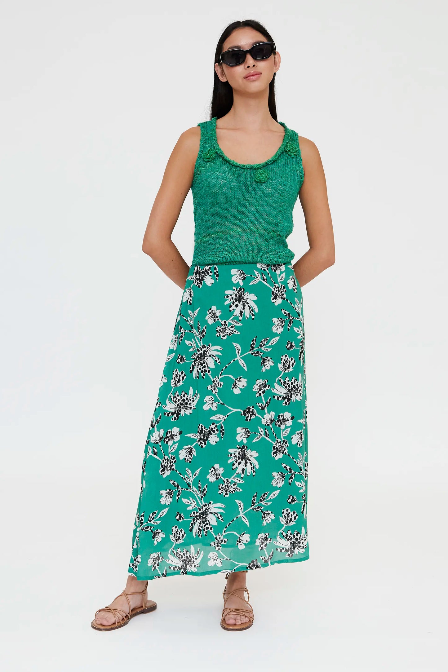 Top punto calado verde