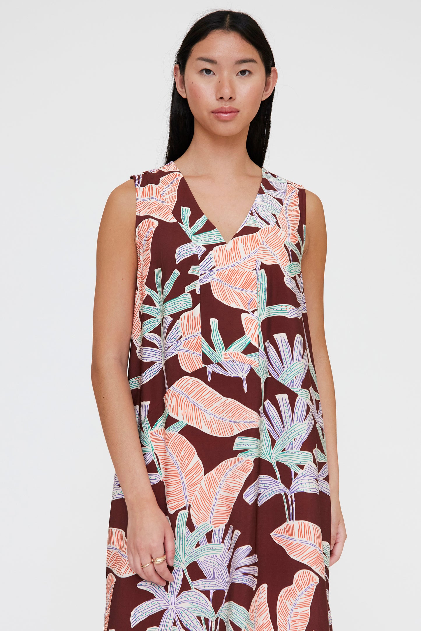 Vestido largo con estampado Manglar