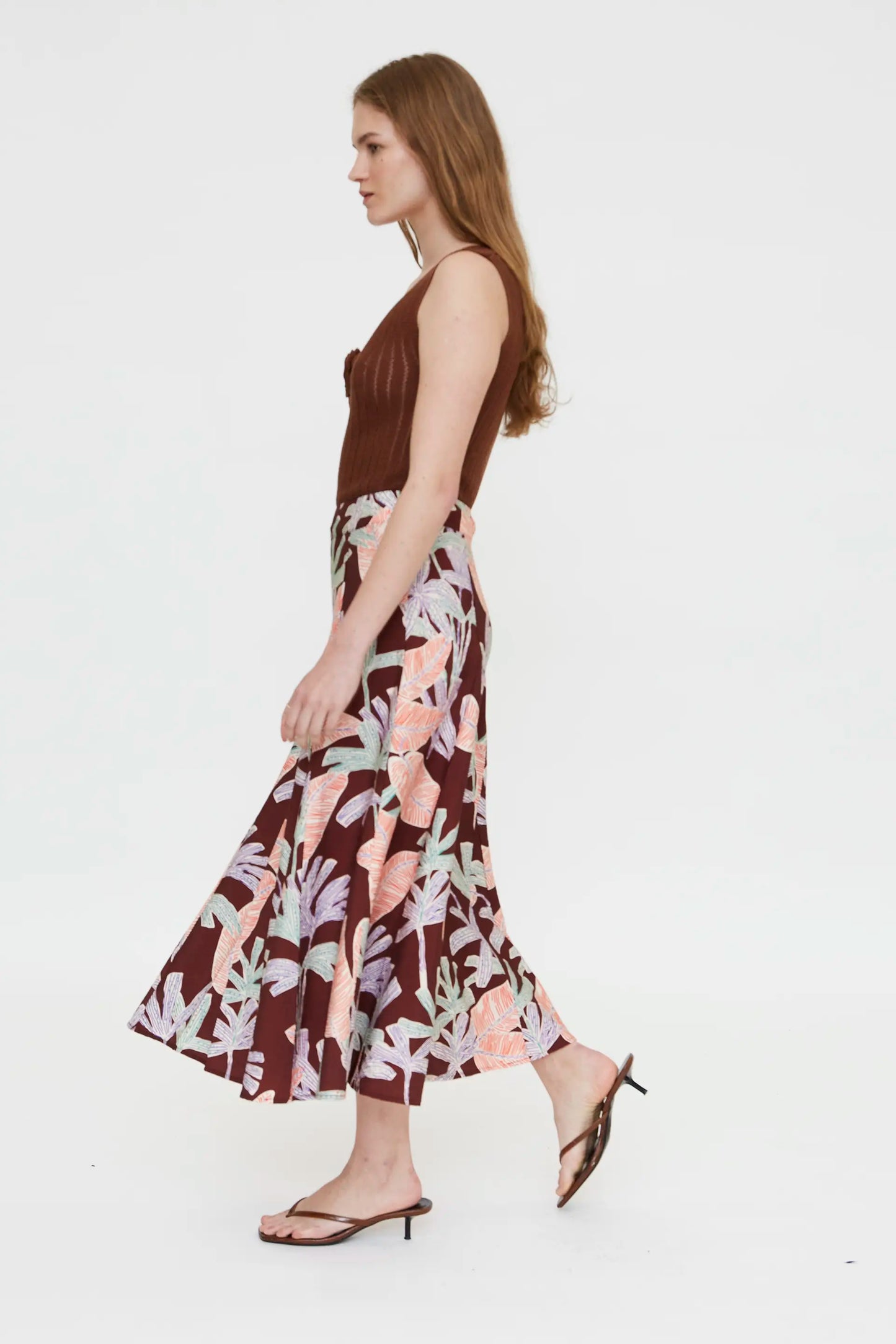 Falda larga con estampado Manglar