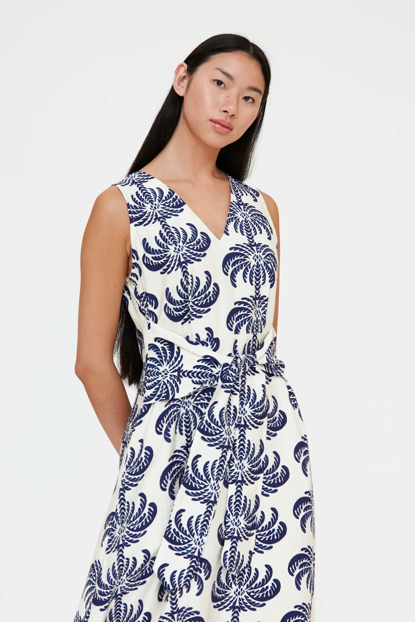 Palms Spring print midi dress