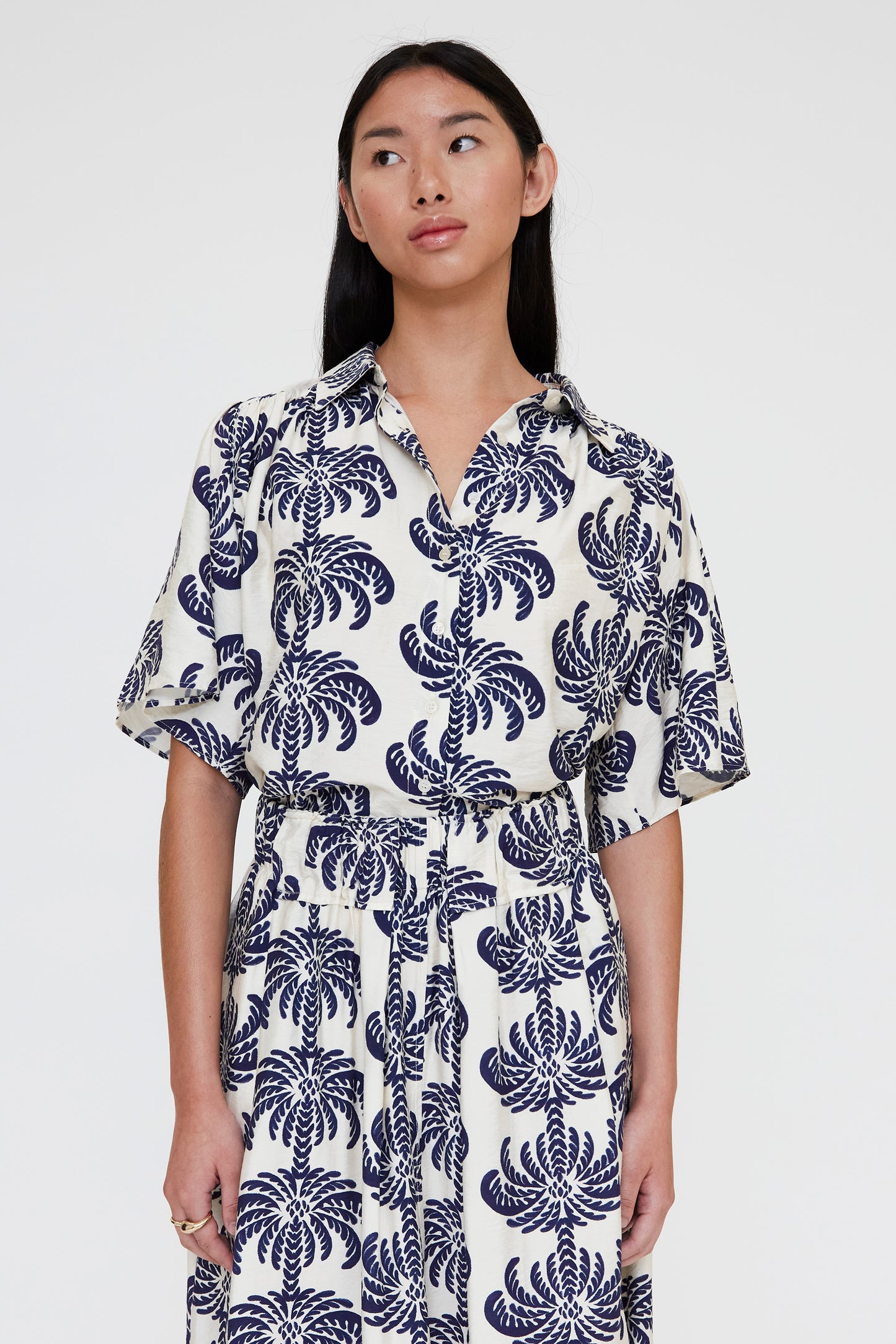 Shirt with Palms Spring print