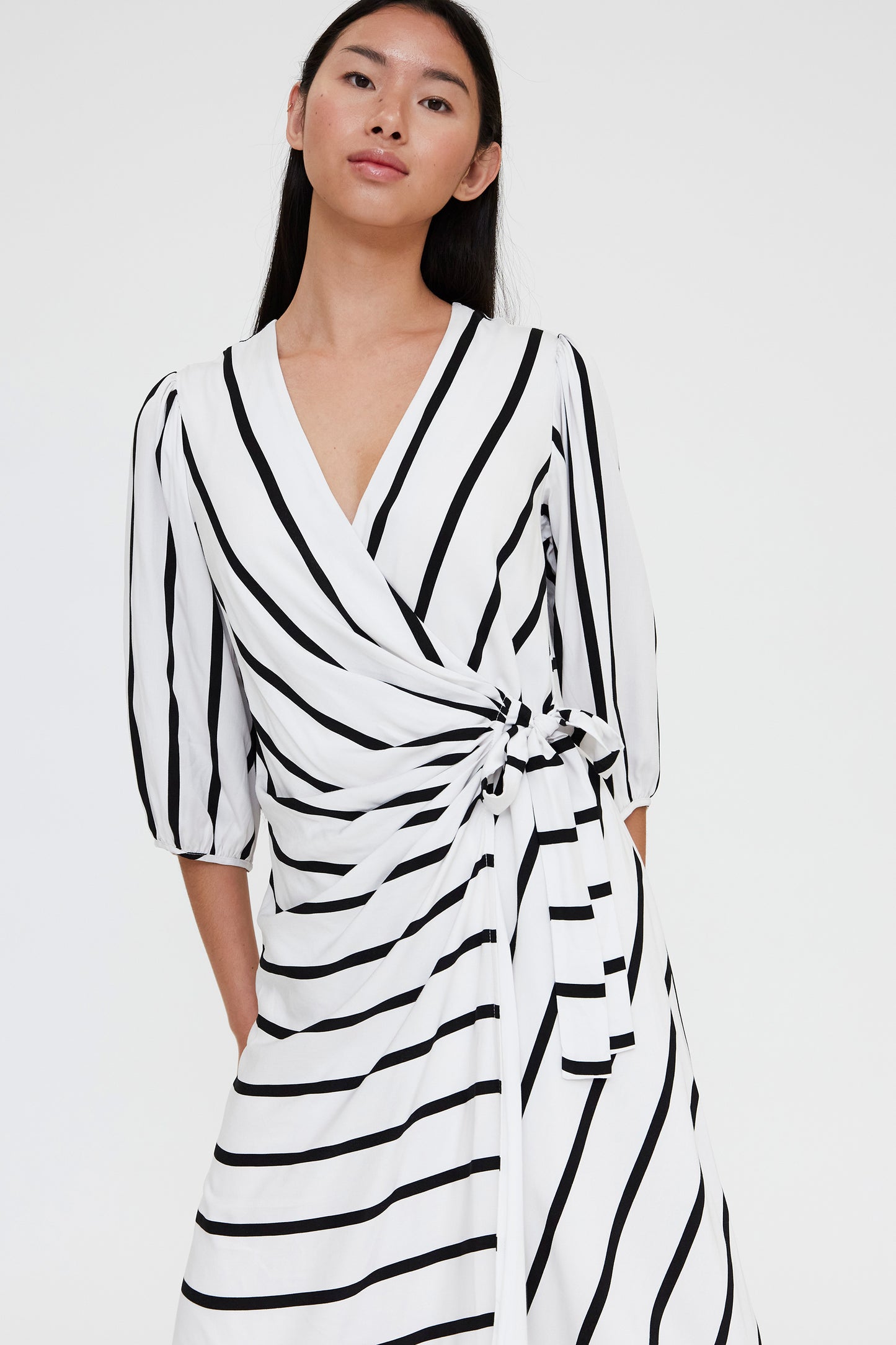 Vestido midi con estampado Grimaud White