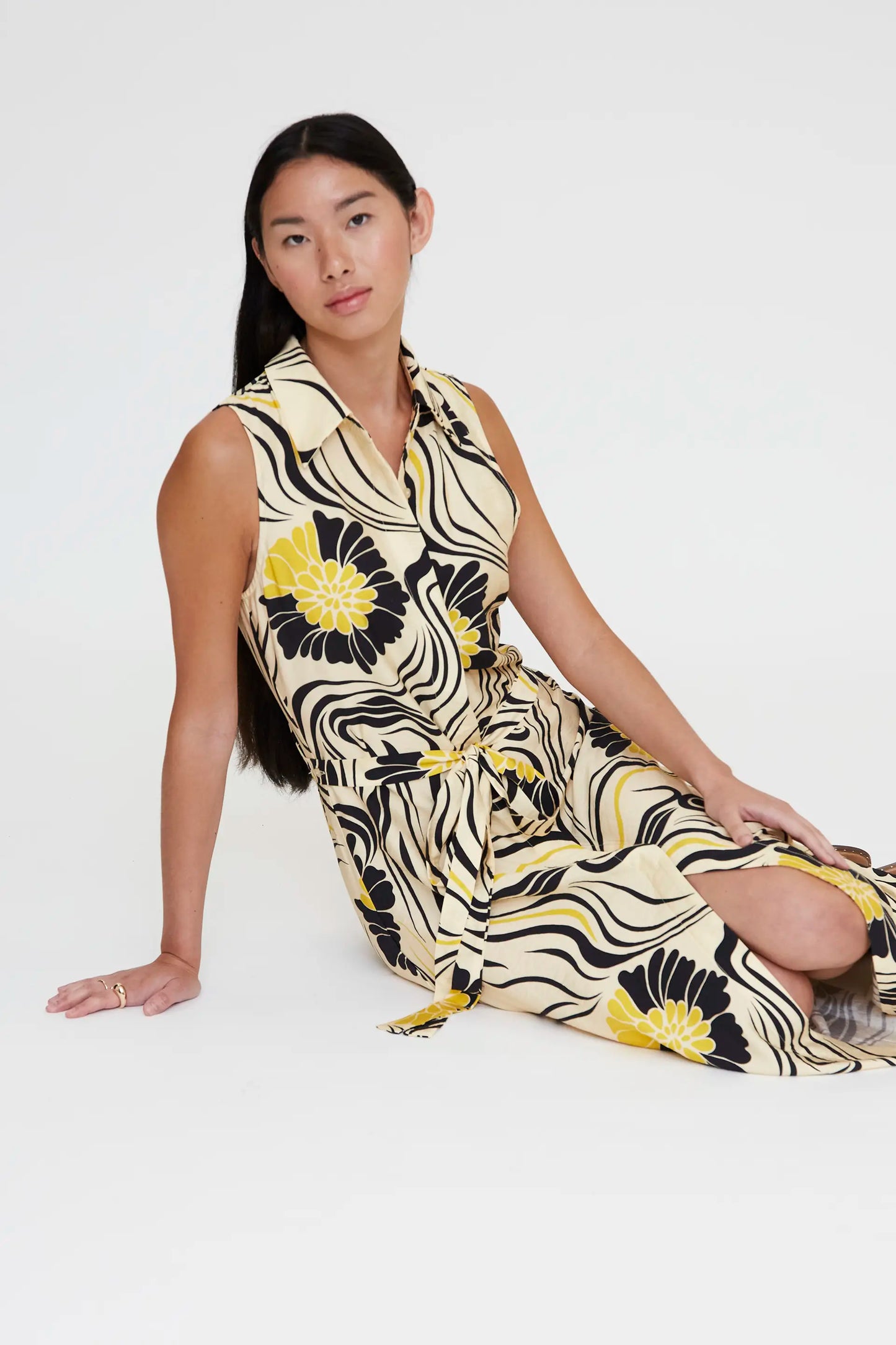 Vestido largo con estampado Praga