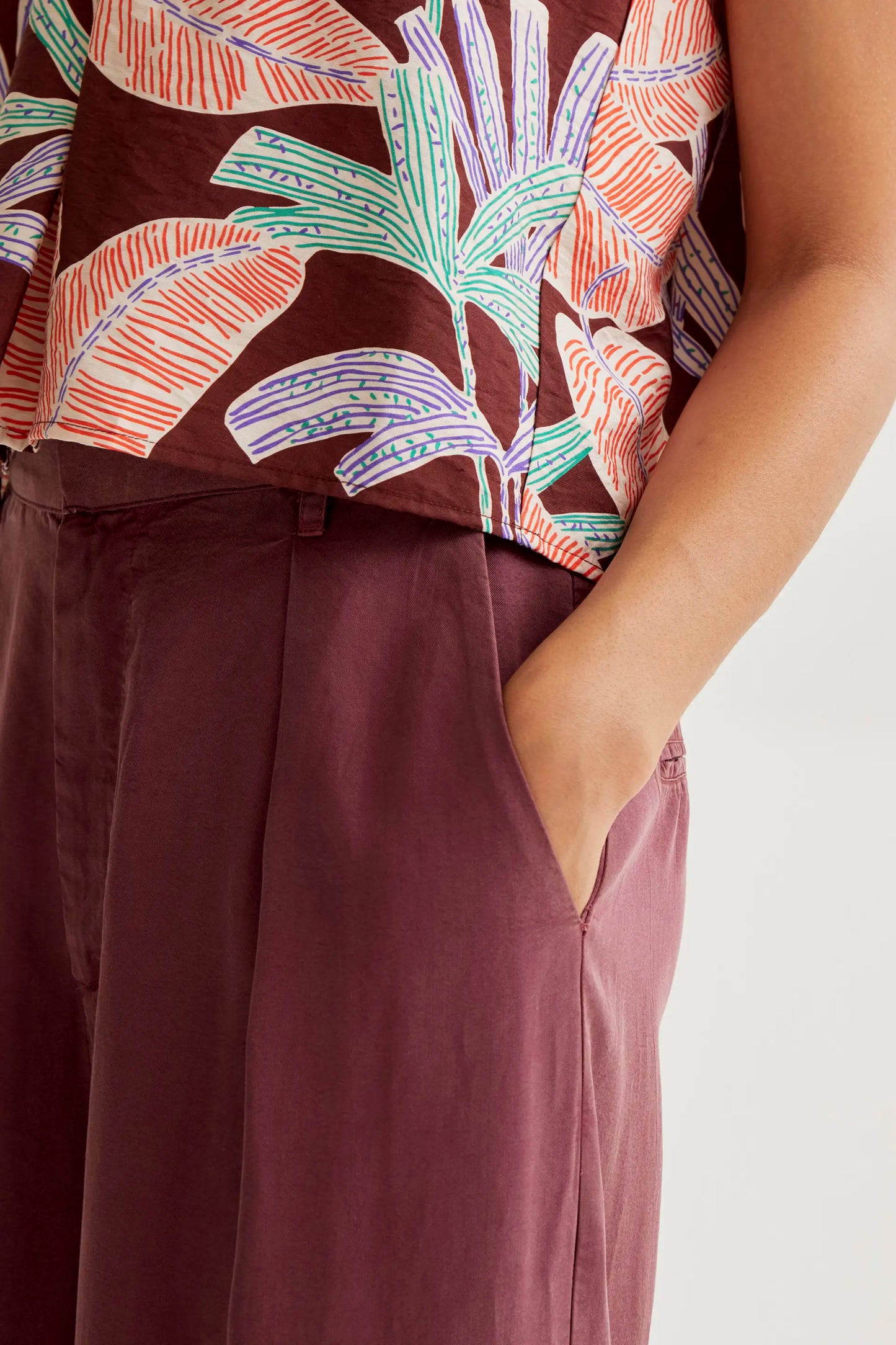 Brown wide leg trousers