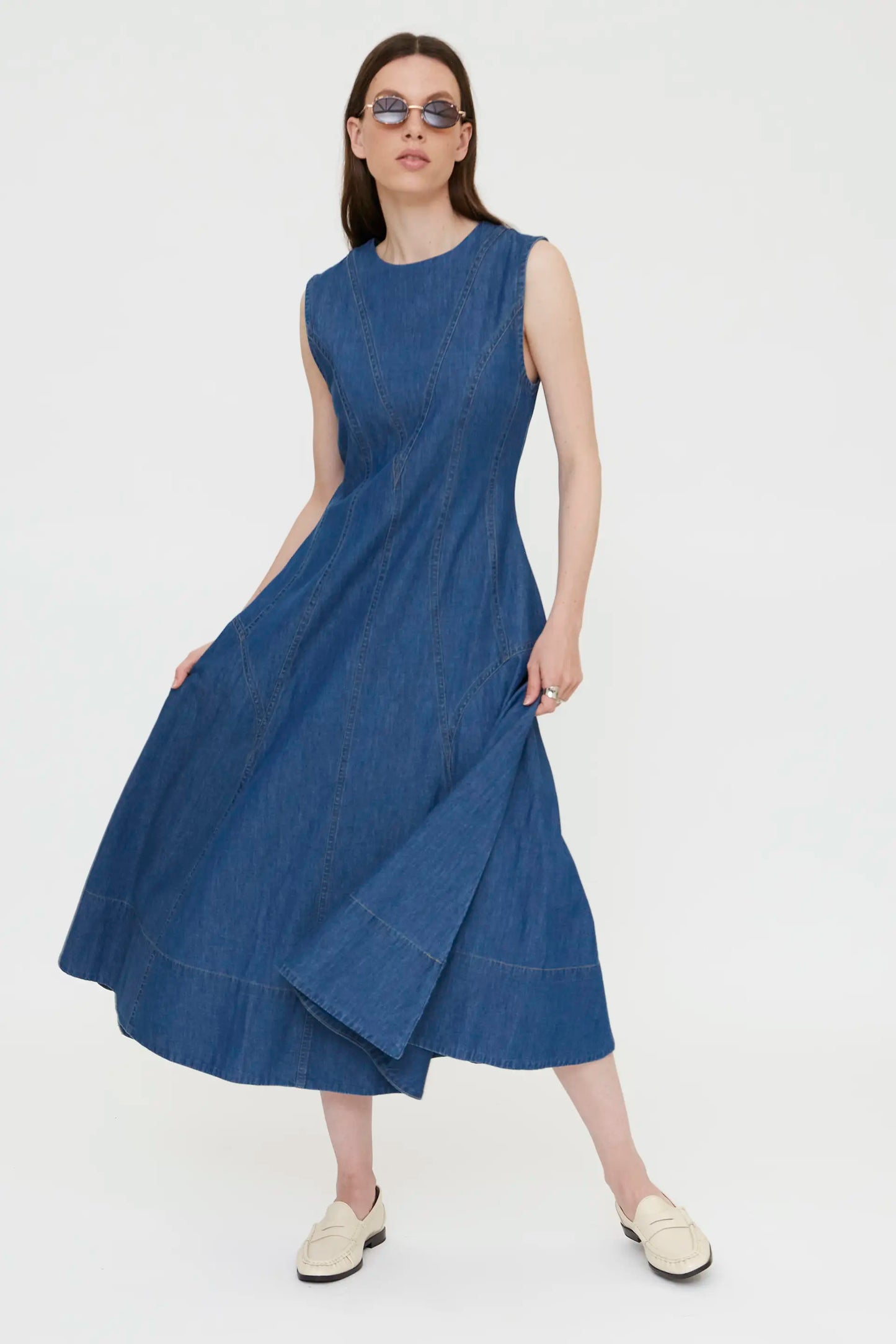 100% cotton chambray dress