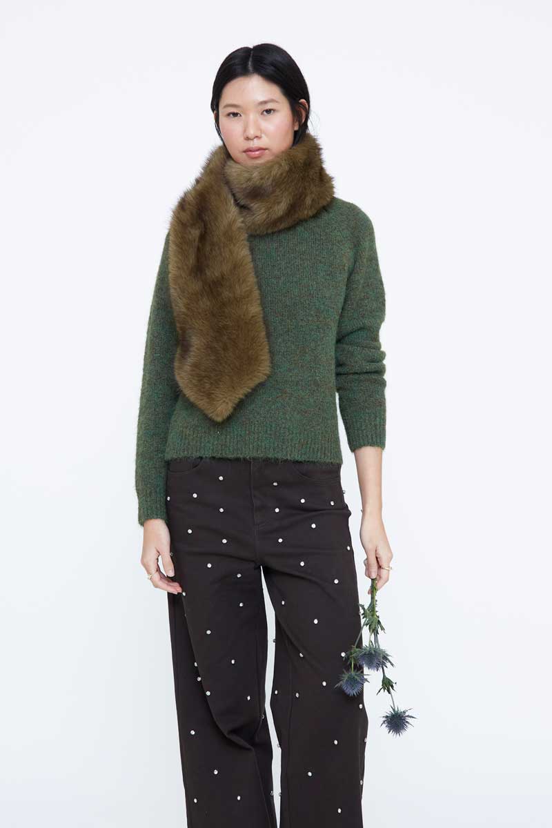 Jersey mezcla lana verde oscuro