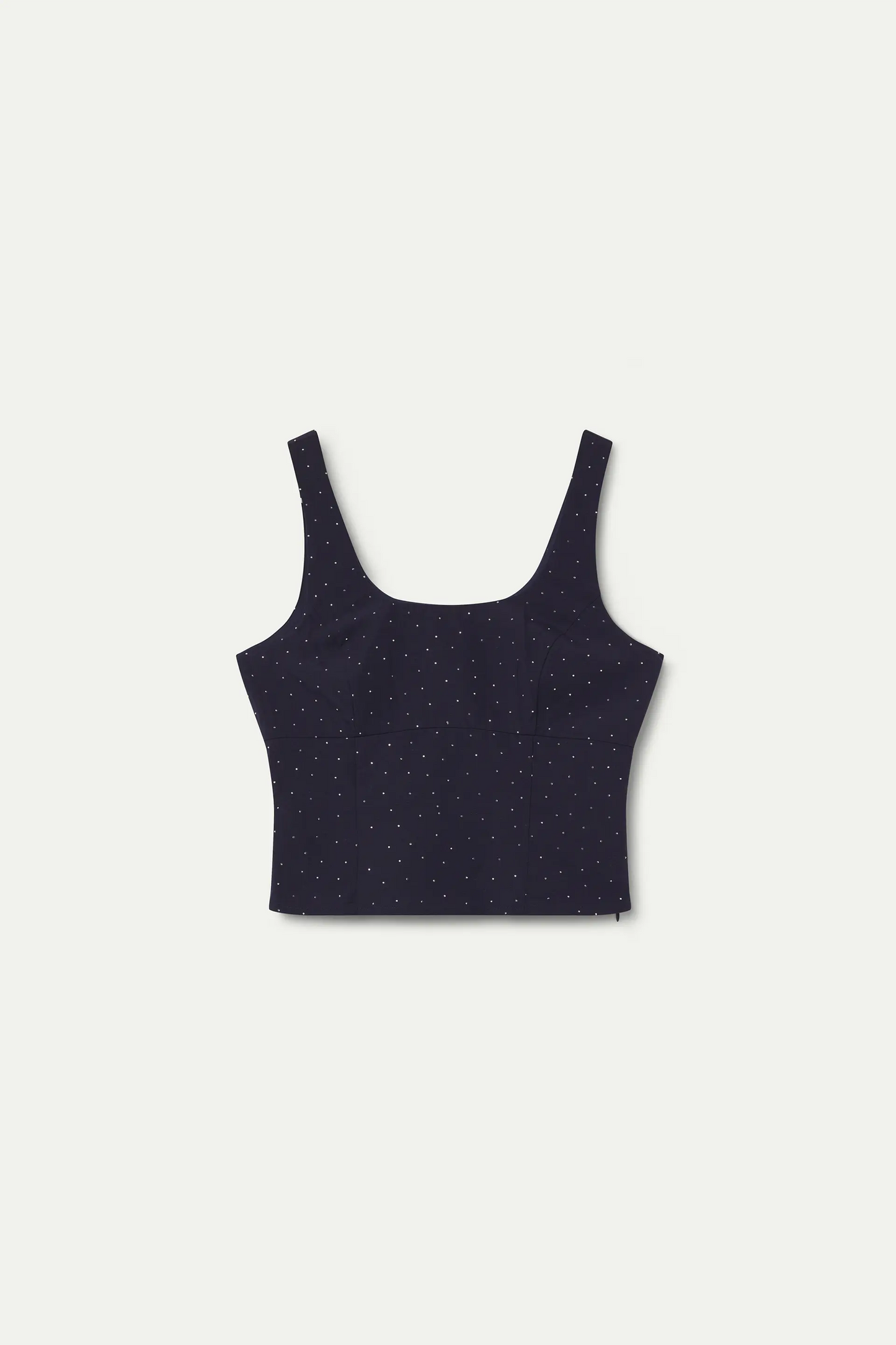 Top azul marino con apliques