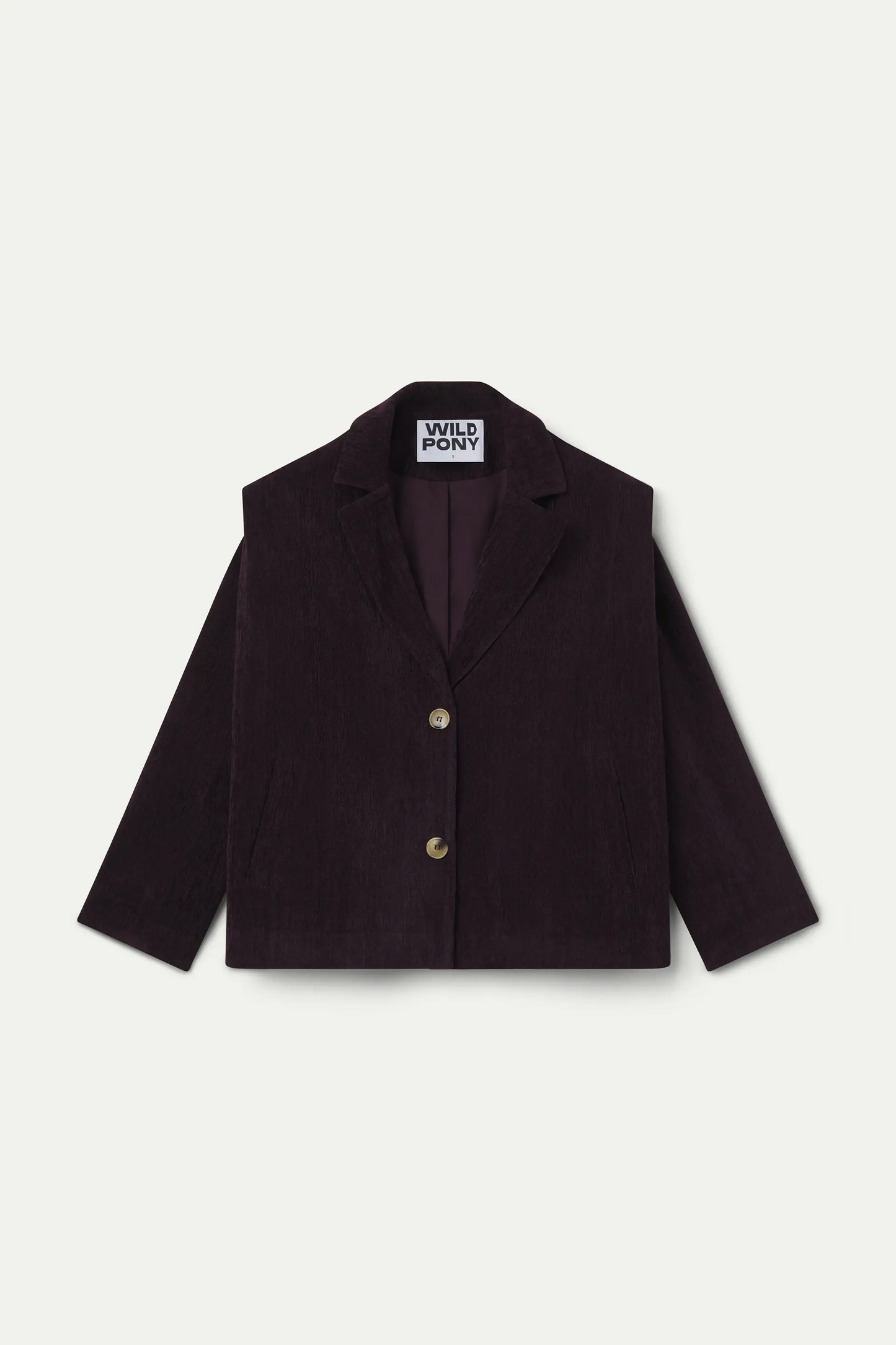 Blazer burdeos con hombreras