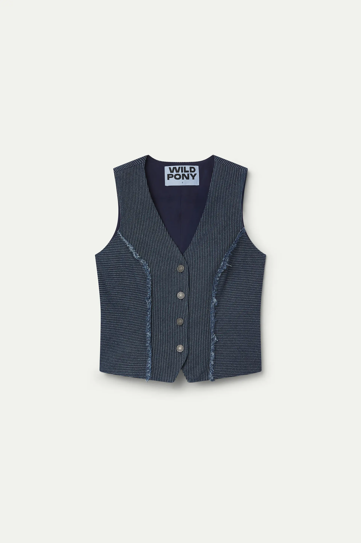 Chaleco vaquero azul marino con textura