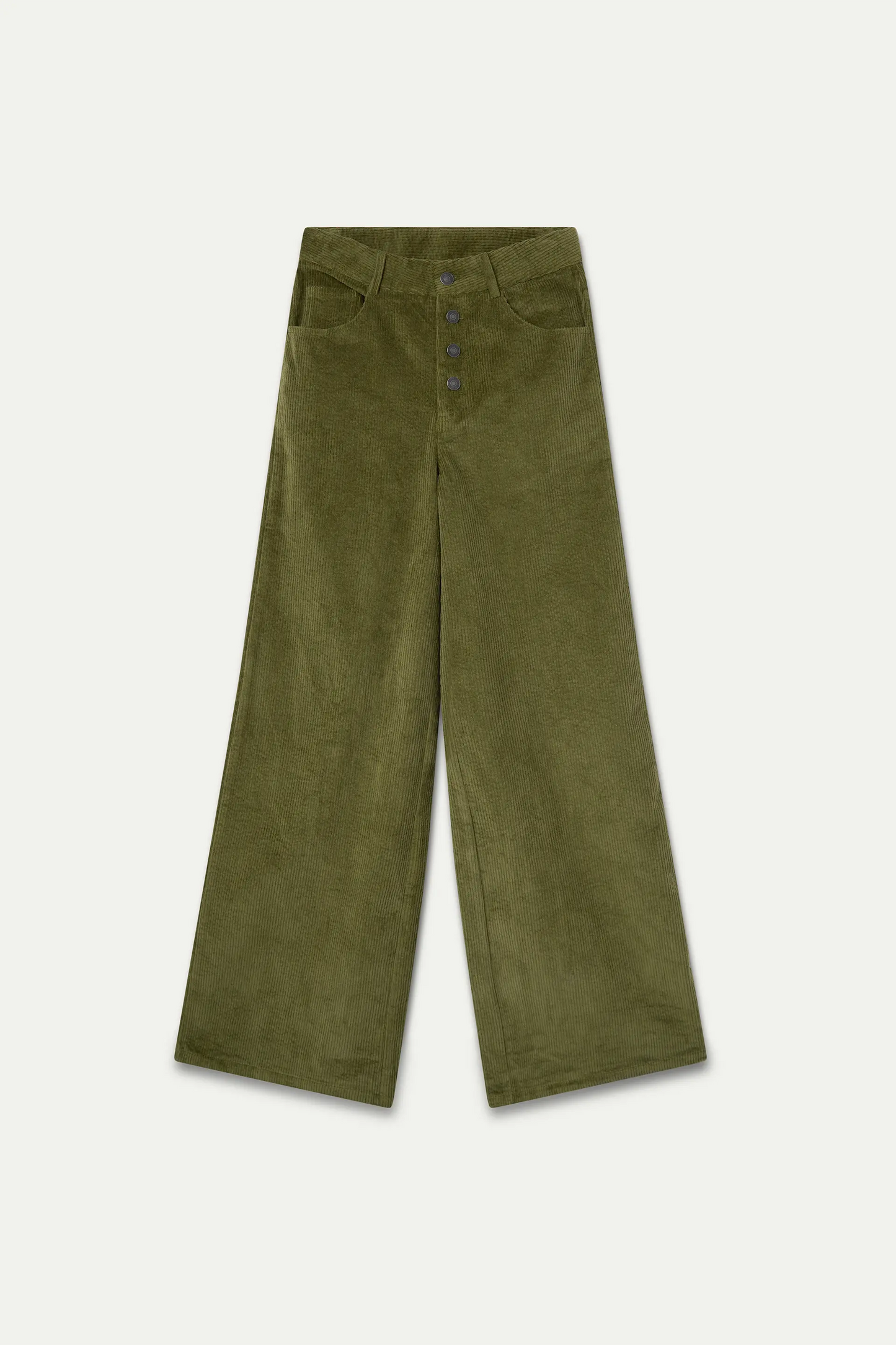 Pantalón pana verde oliva
