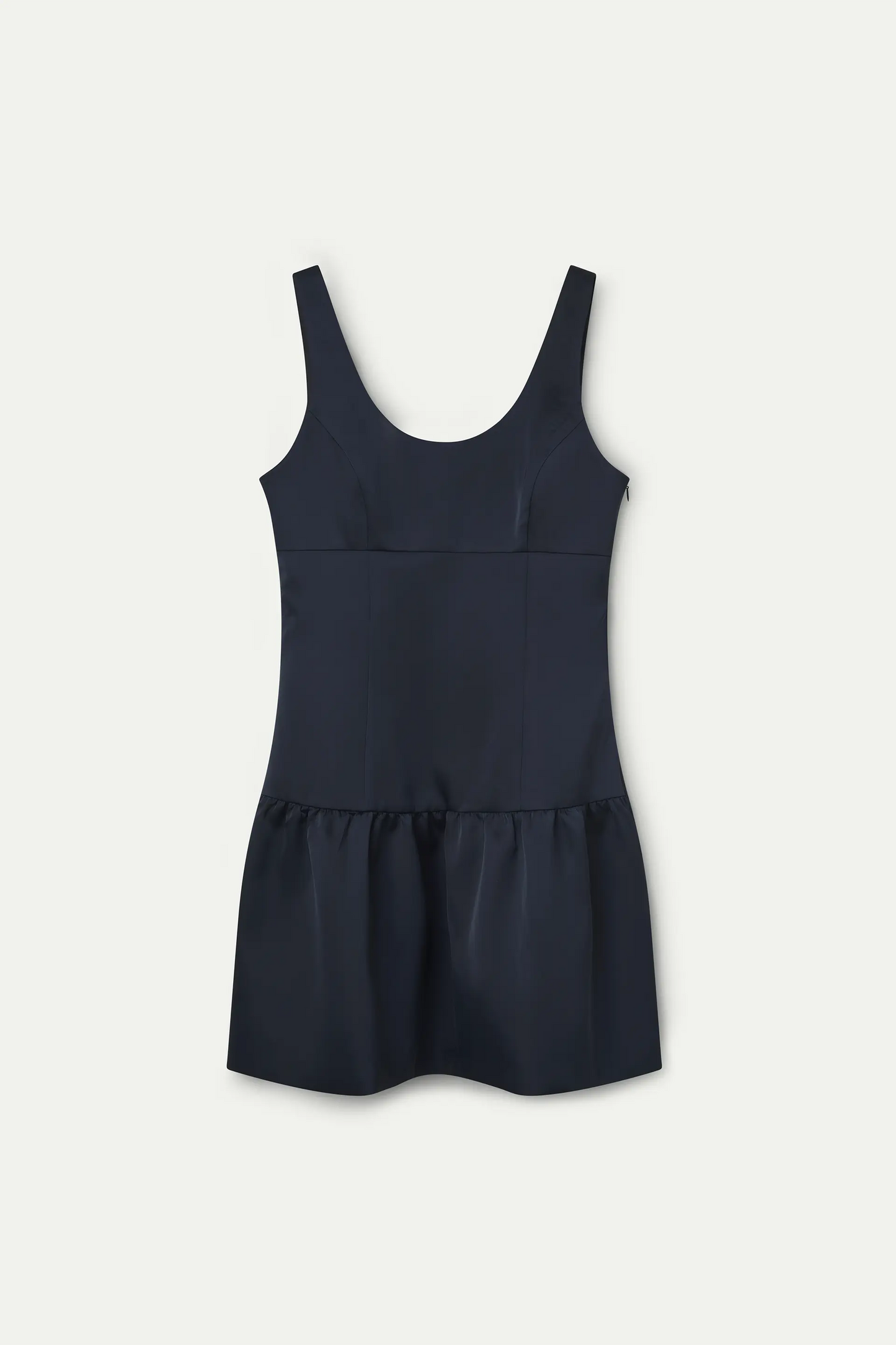 Vestido corto satinado azul marino