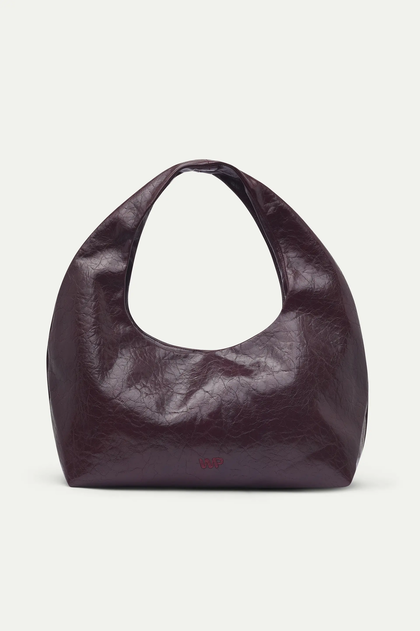 Bolso de piel sintética burdeos