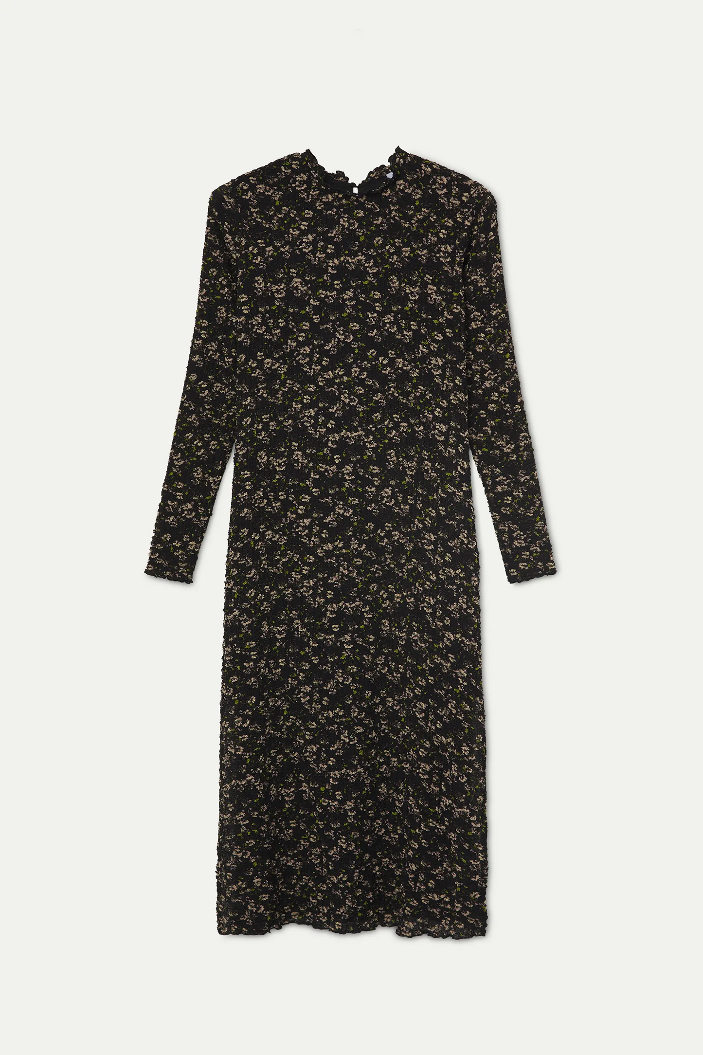 Vestido midi con estampado de flores brillantes verde