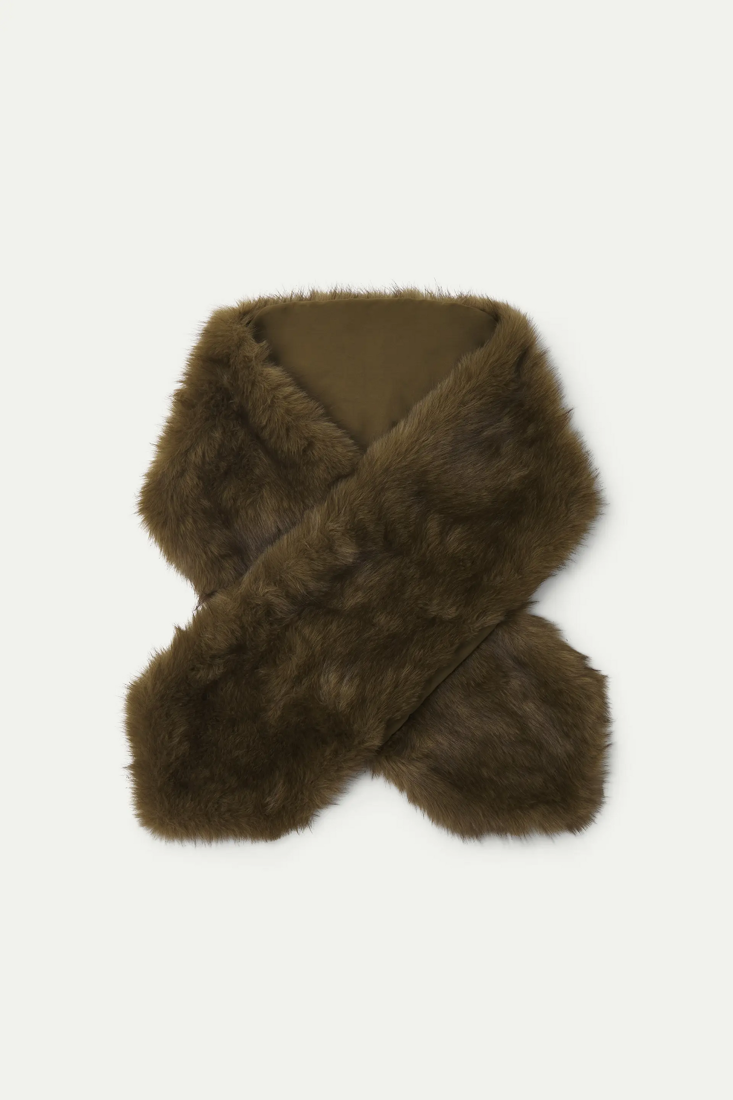 Green faux fur scarf
