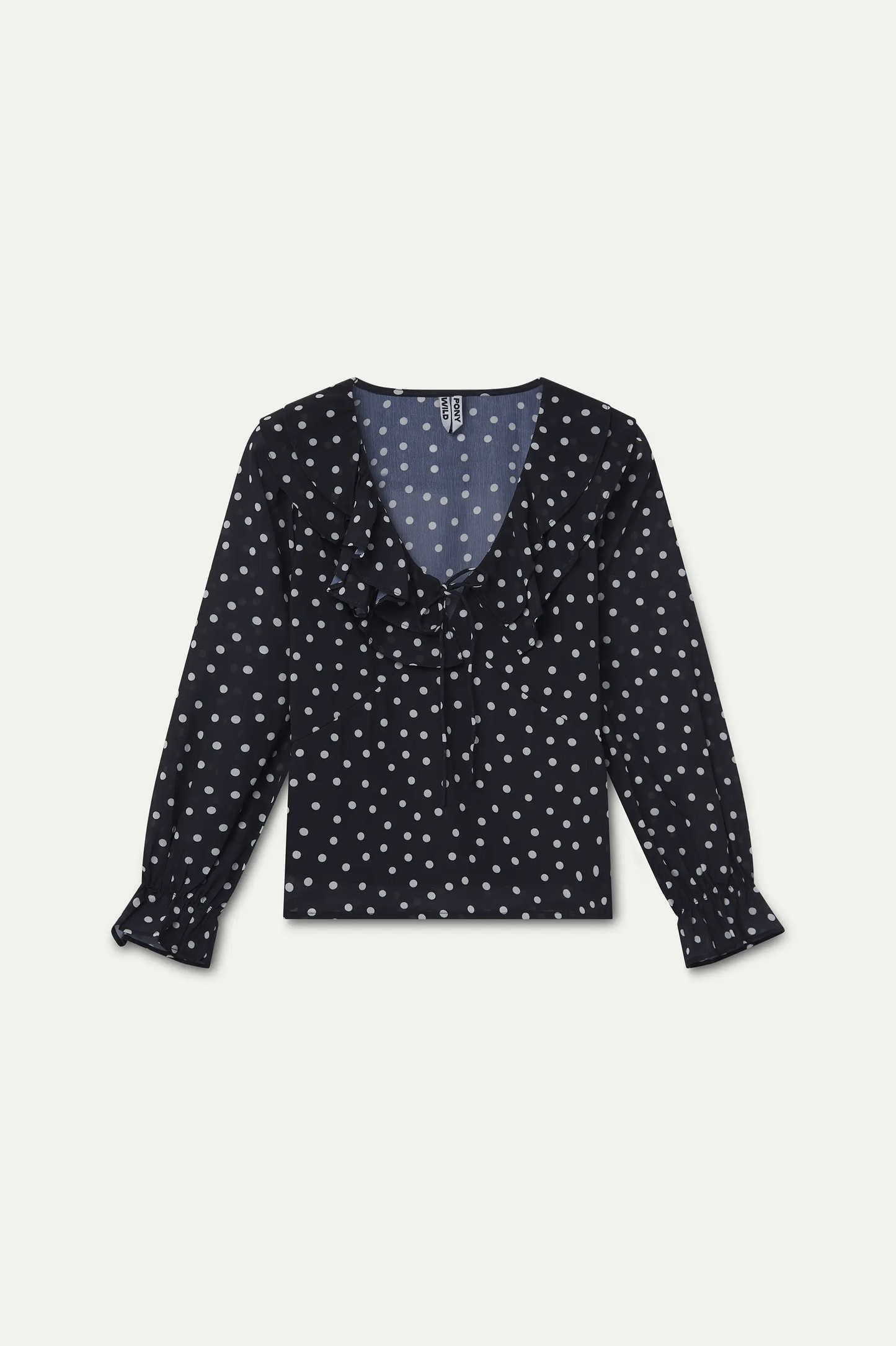 Top con estampado de puntos mini blanco y negro