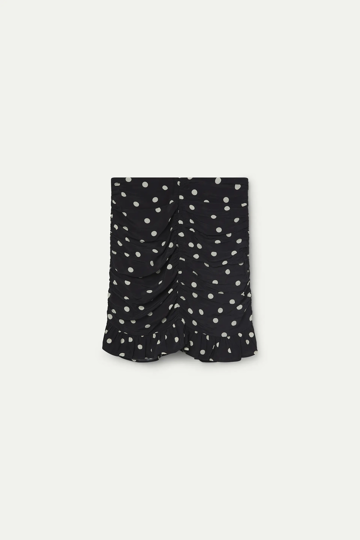 Falda corta con estampado de puntos grande blanco y negro