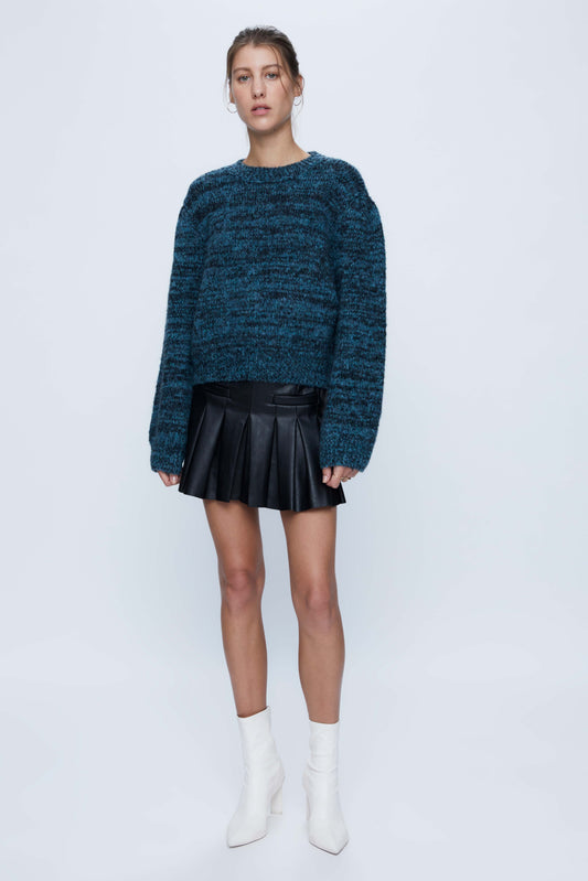 Blue Textured Knit Sweater