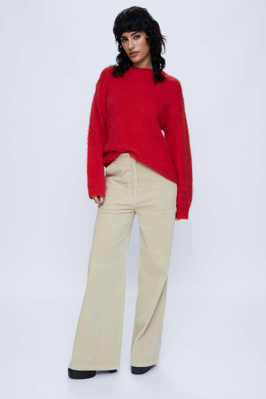 Red soft knit sweater