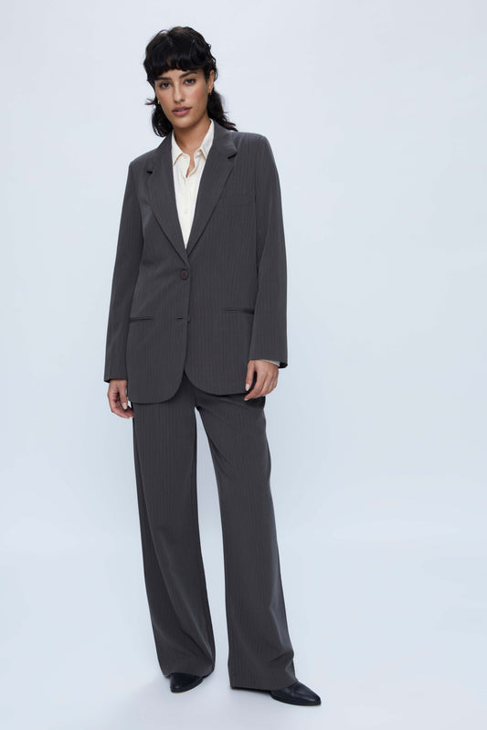 Gray Pinstripe Suit Blazer