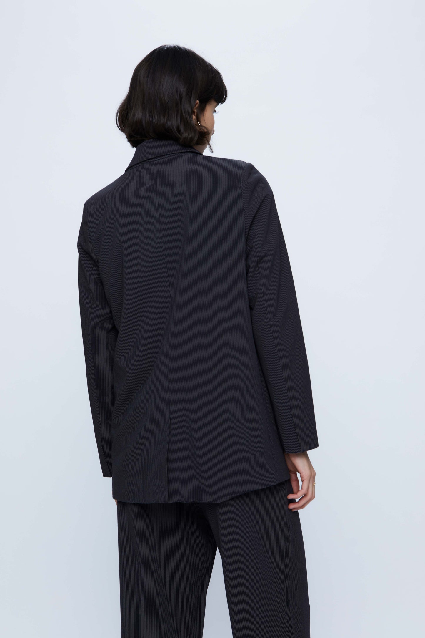 Black Pinstripe Suit Blazer