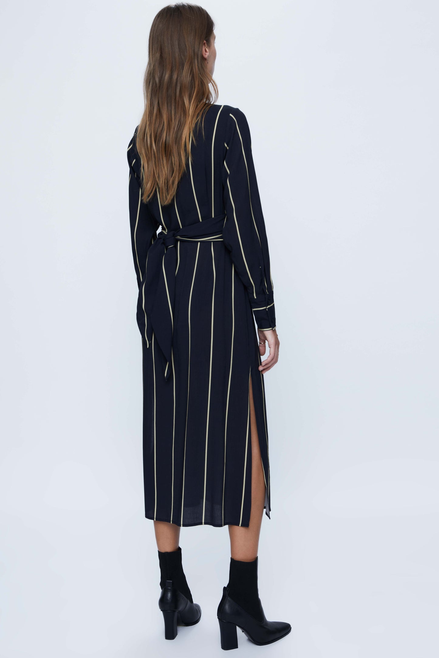 Multi-way midi dress with black striped print