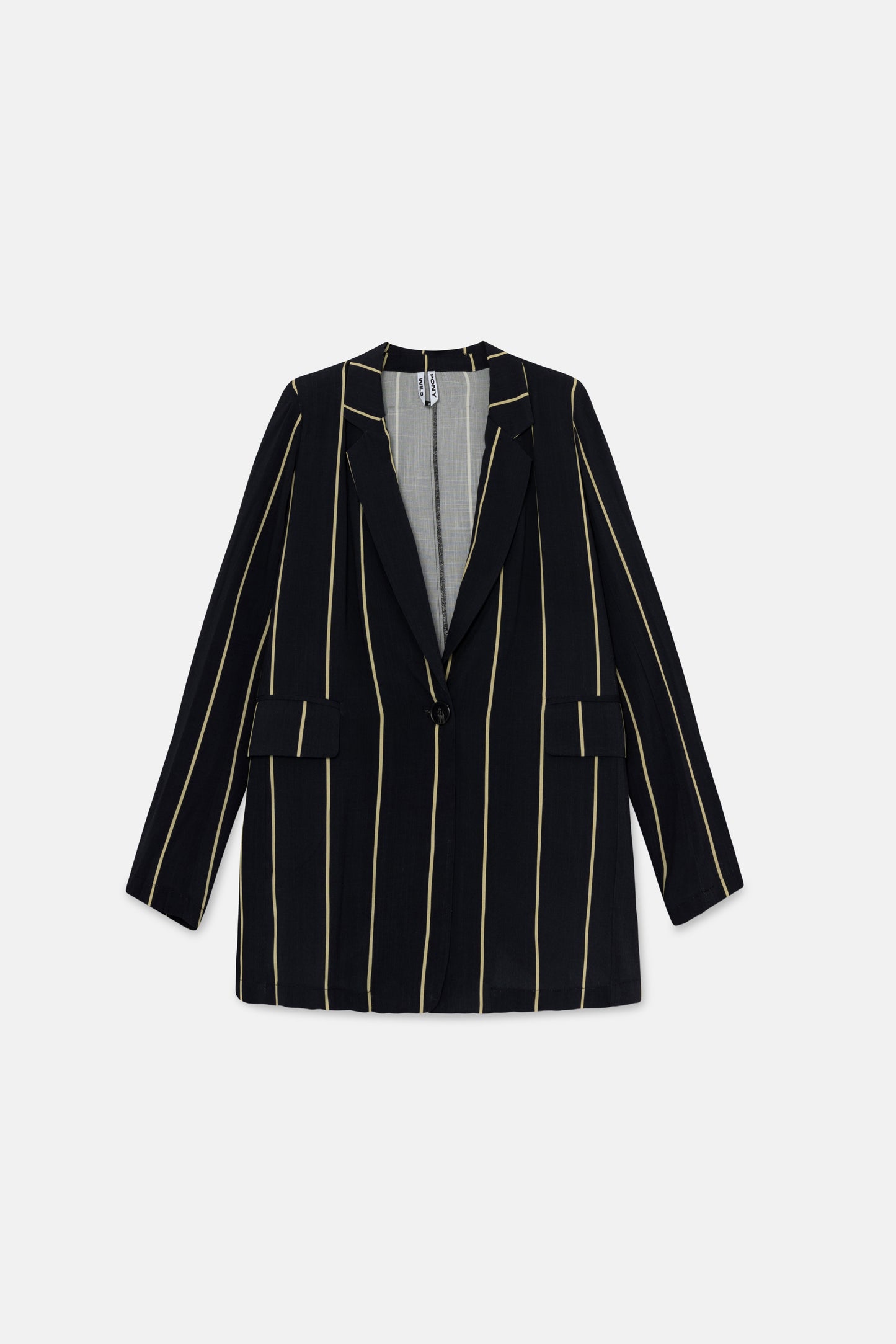 Black striped suit blazer