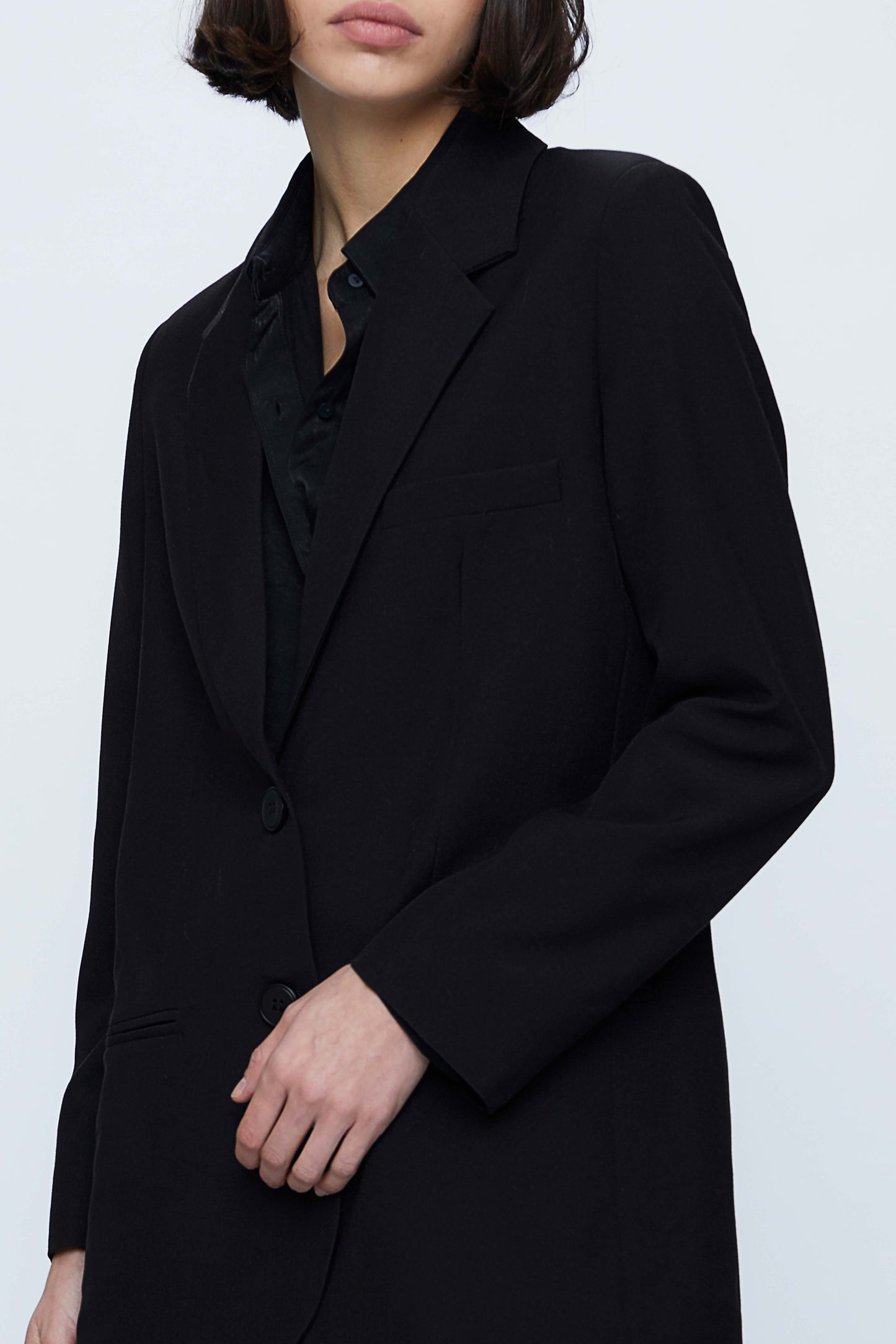 Black Crepe Suit Blazer