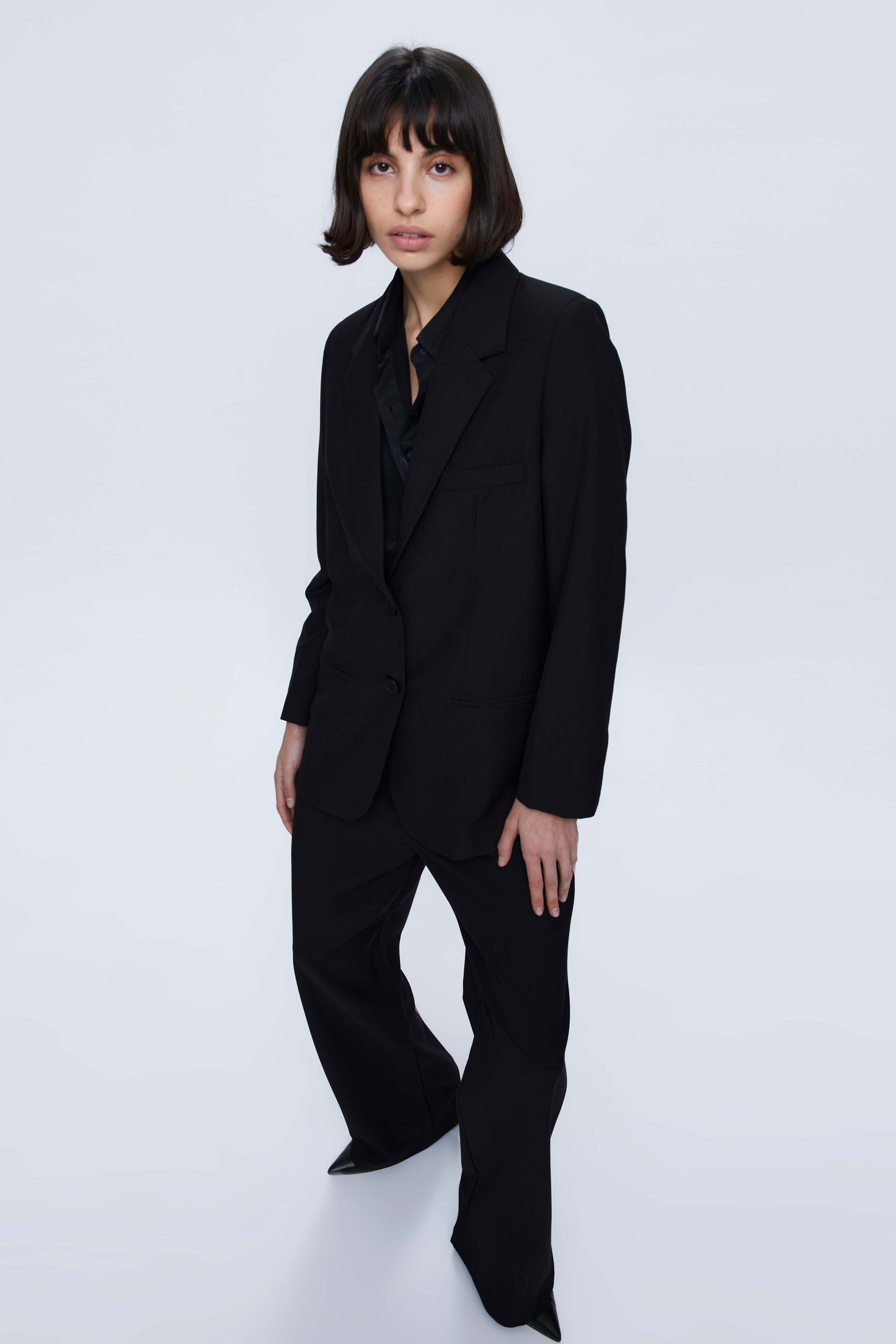 Black Crepe Suit Blazer