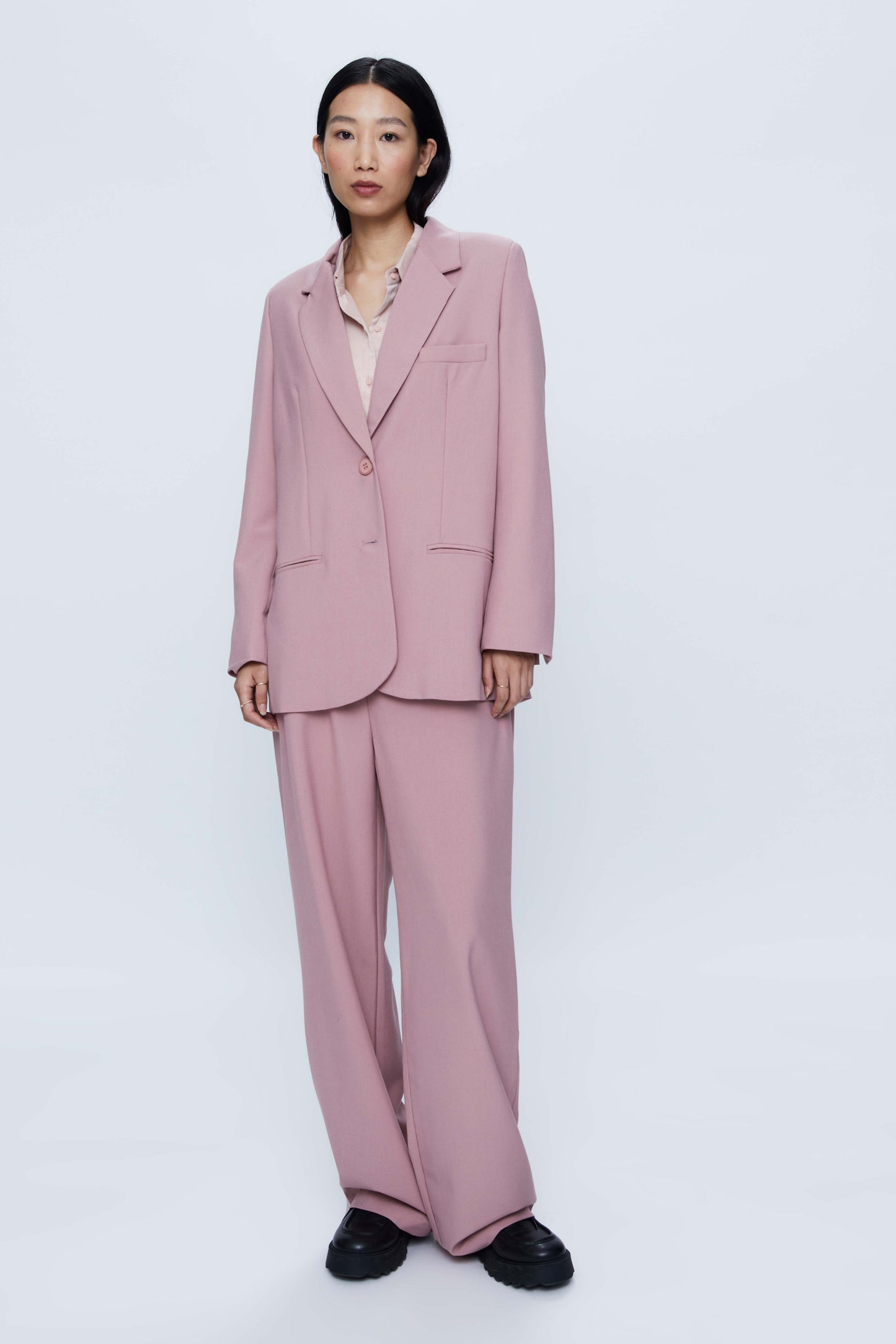 Pink Crepe Suit Blazer