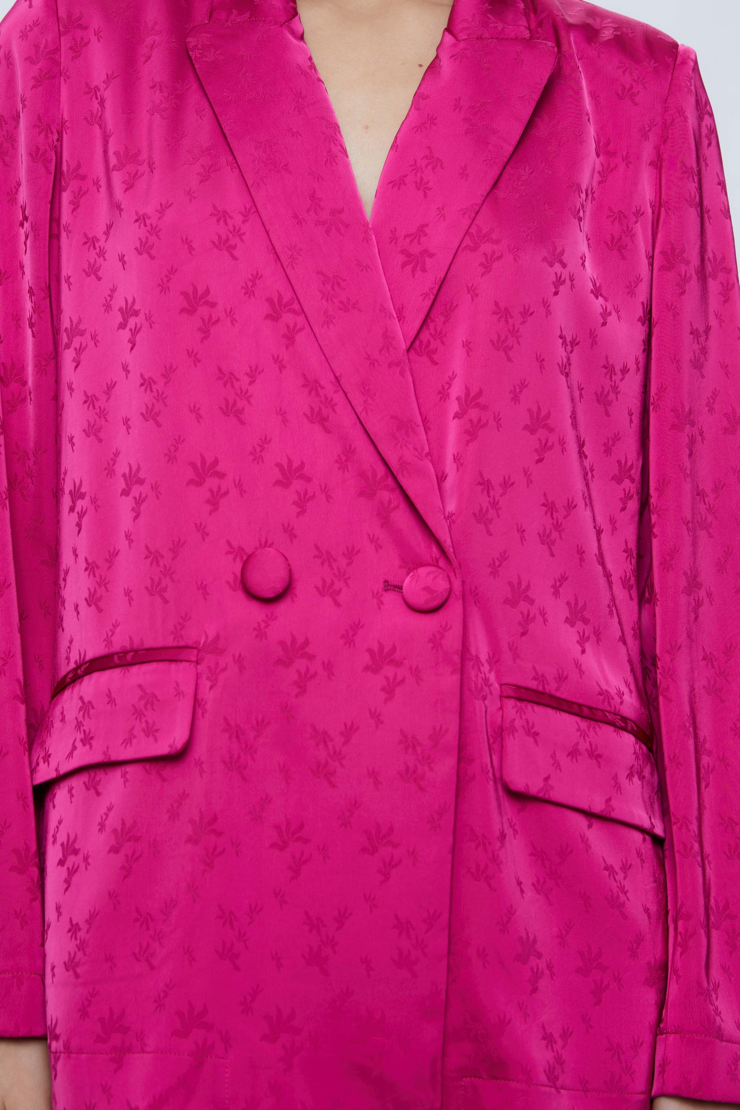 Flowing blazer in pink jacquard