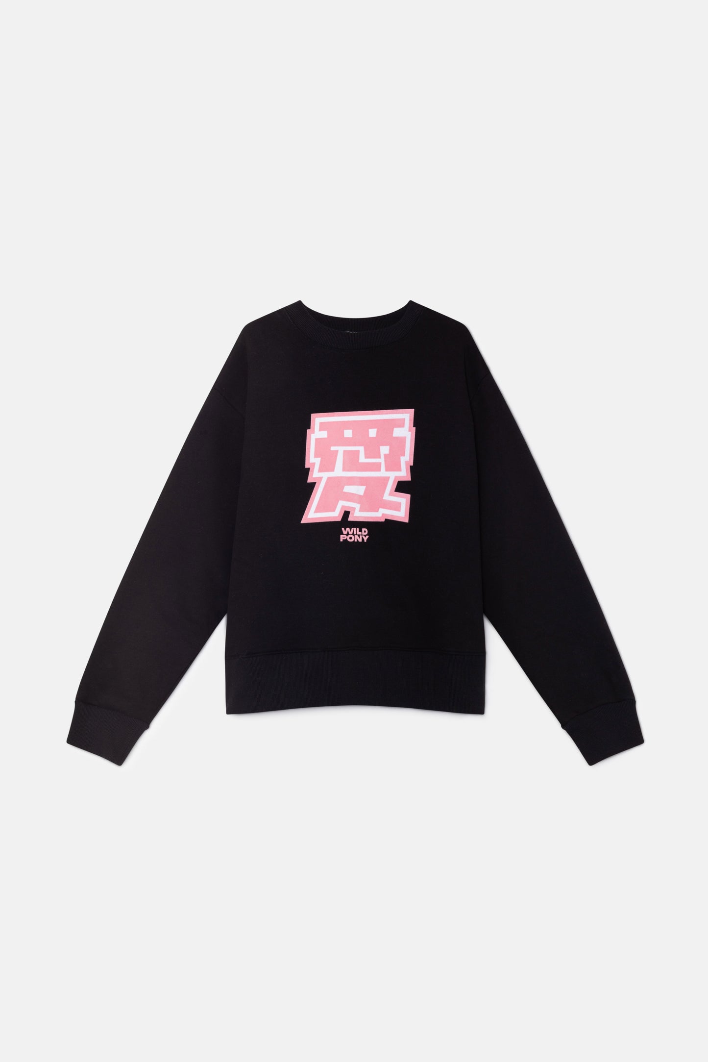 Black Graphic Fleece Sweatshirt