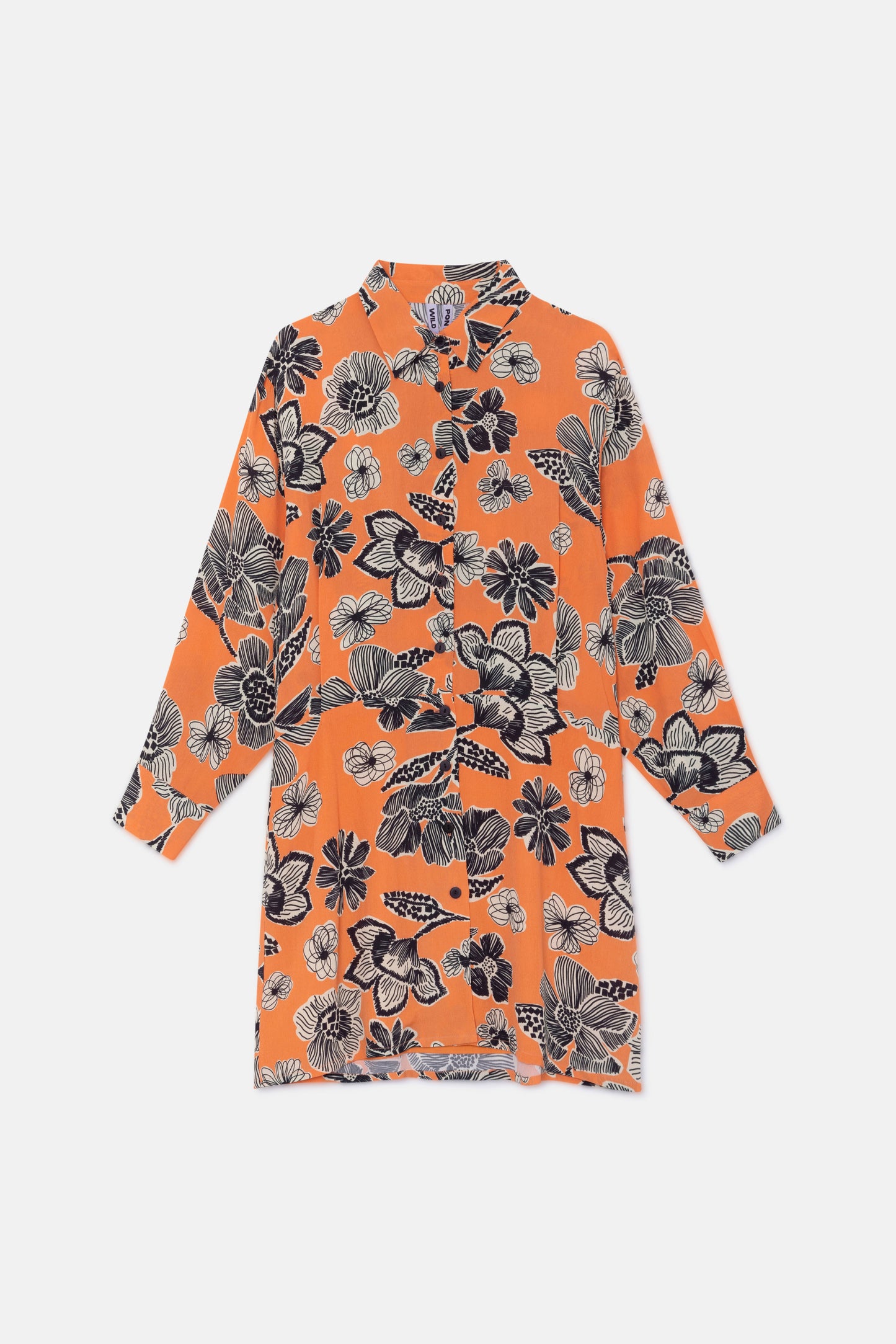 Short shirt dress with flower print