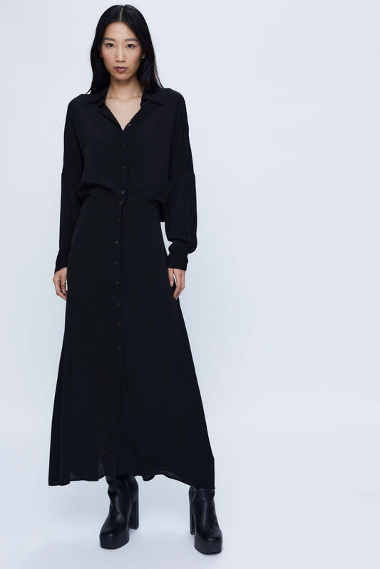 Black shirt midi dress