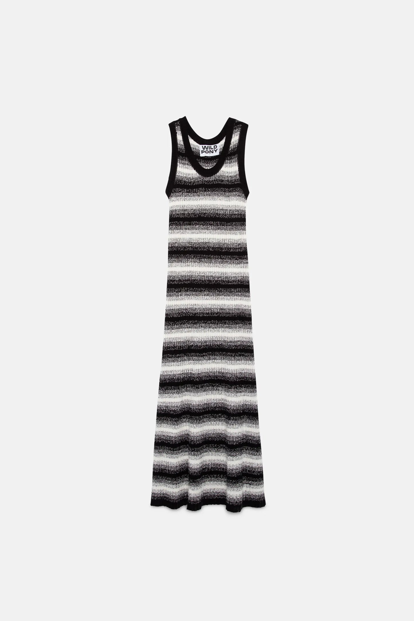 Long striped printed knit dress