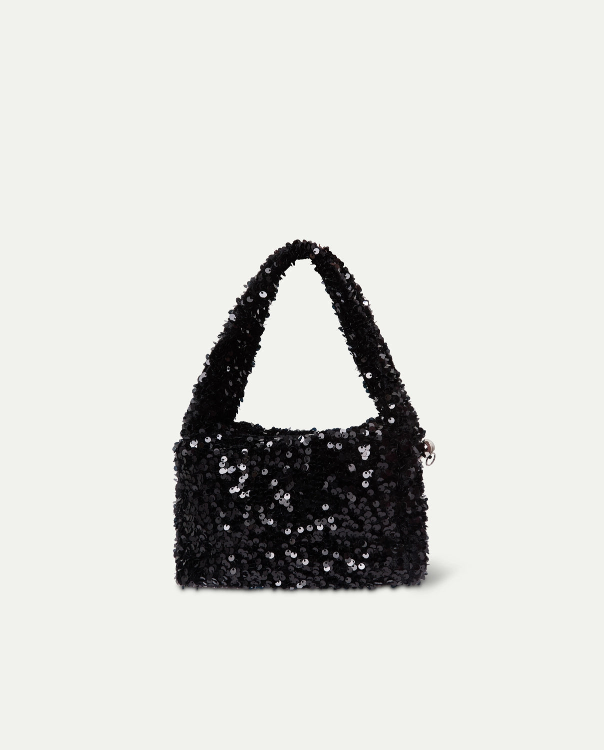 Black sequined handbag