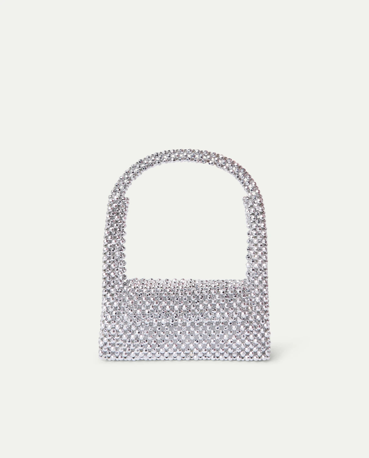 Handbag with silver appliqués