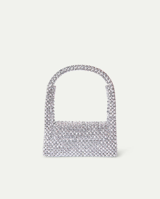 Handbag with silver appliqués