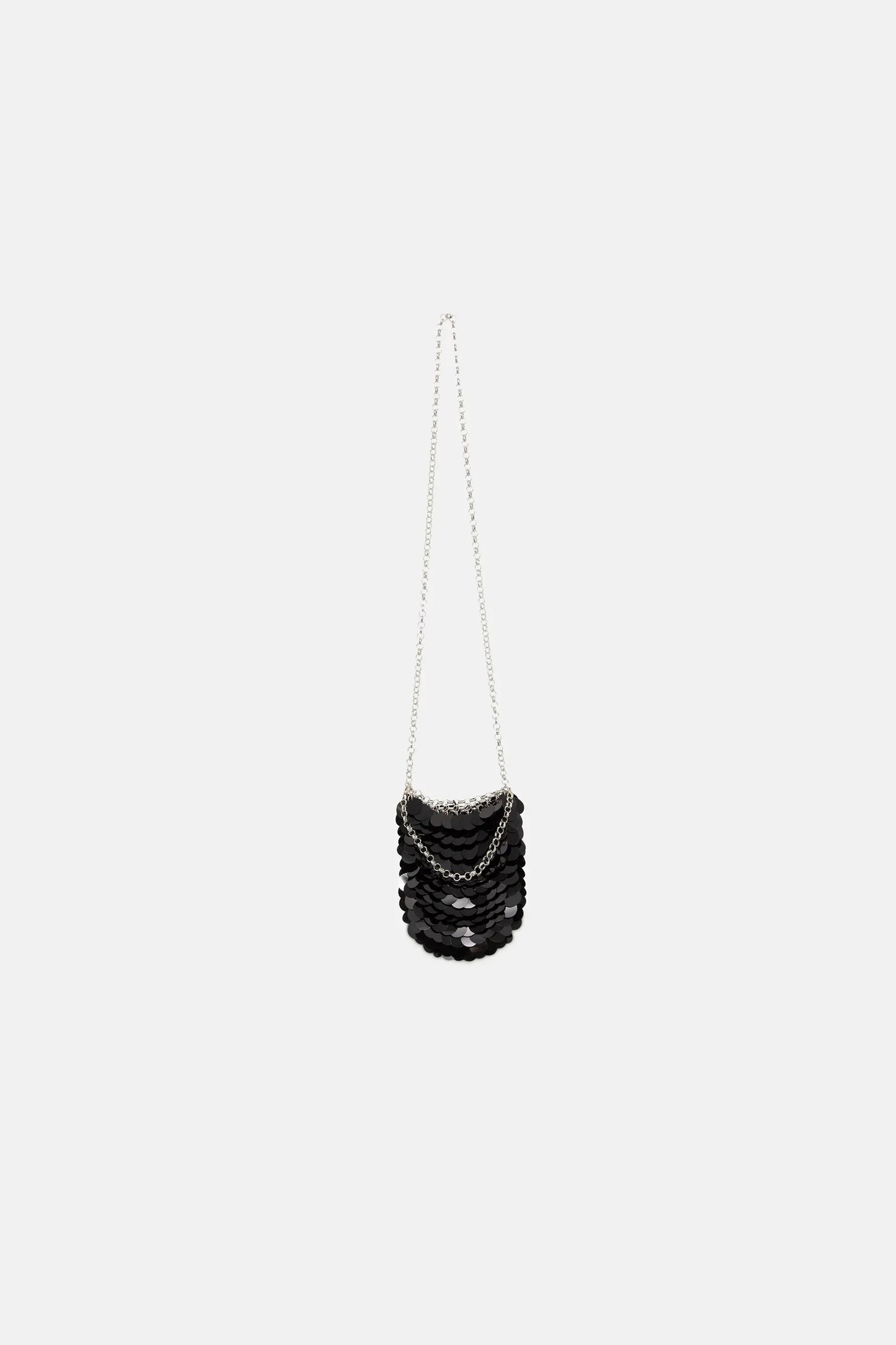 Black sequin mini shopper bag